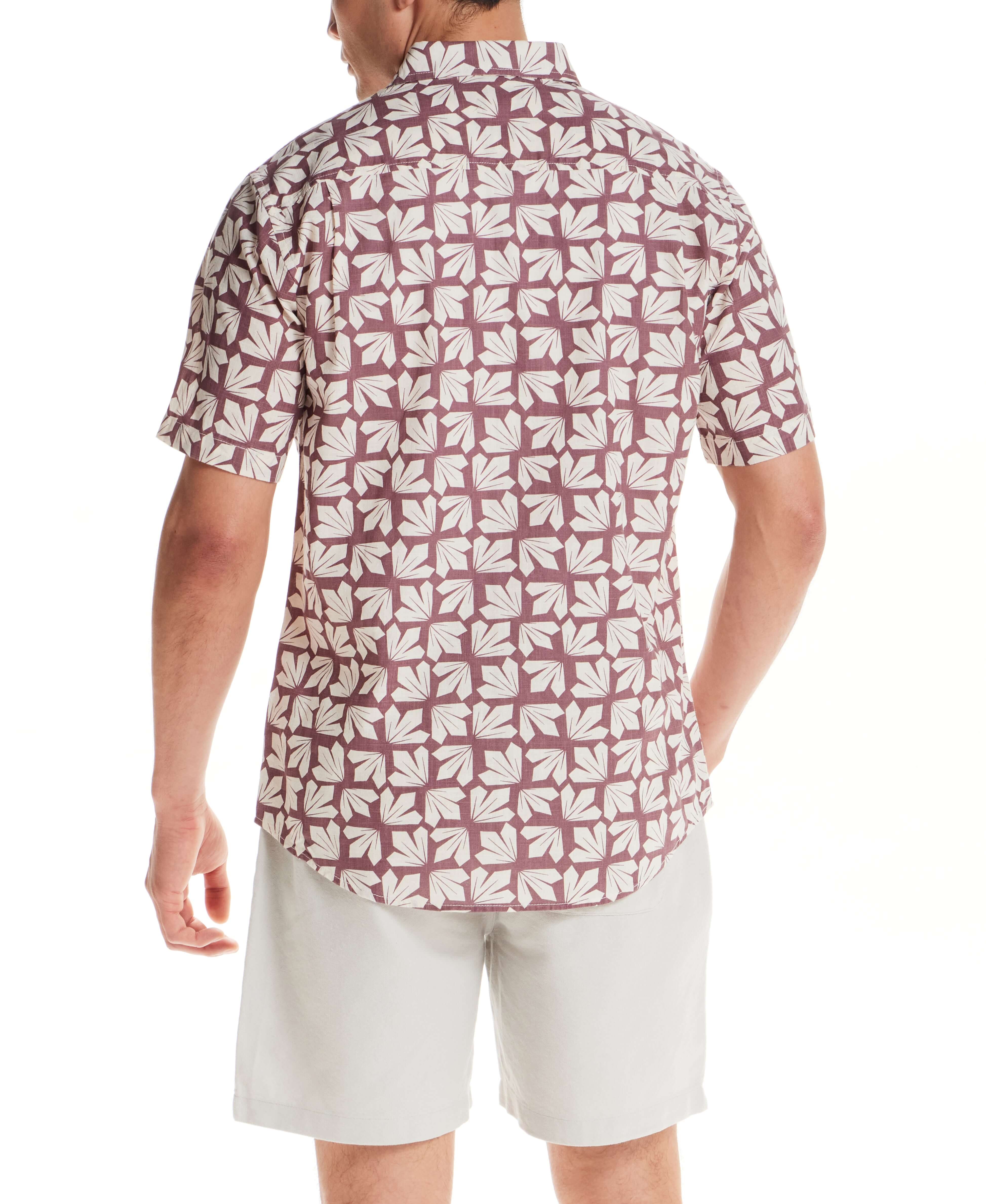 100% Cotton Linen-Texture Shirt in Deco Rose - Image 6