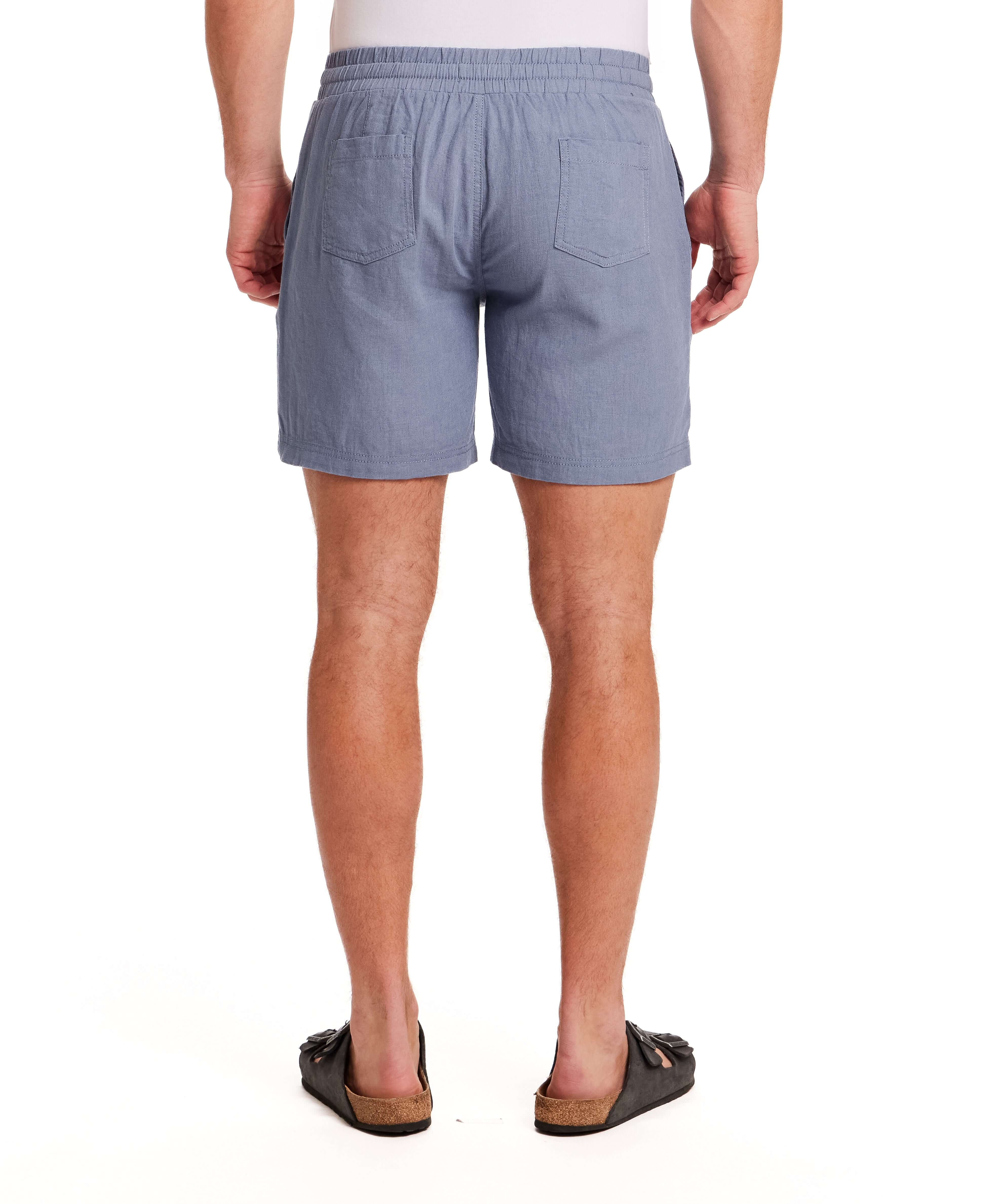 7" Linen Blend Short in Infinity Blue - Image 3