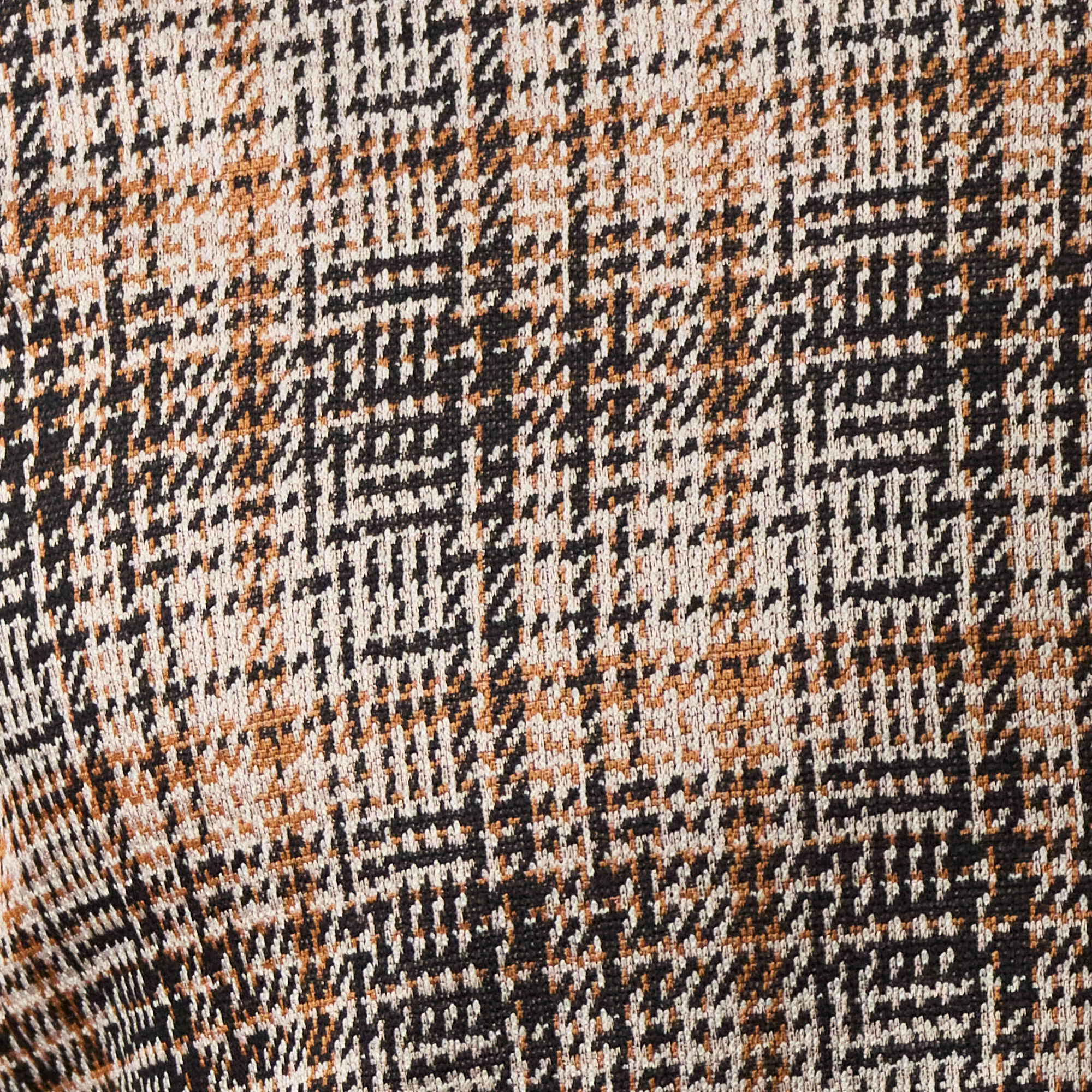 Bold Pattern Jacquard Button Down Shirt in Dark Khaki - Image 4