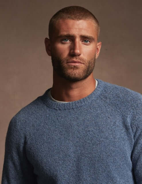 Boucle Crew In Denim - Image 3
