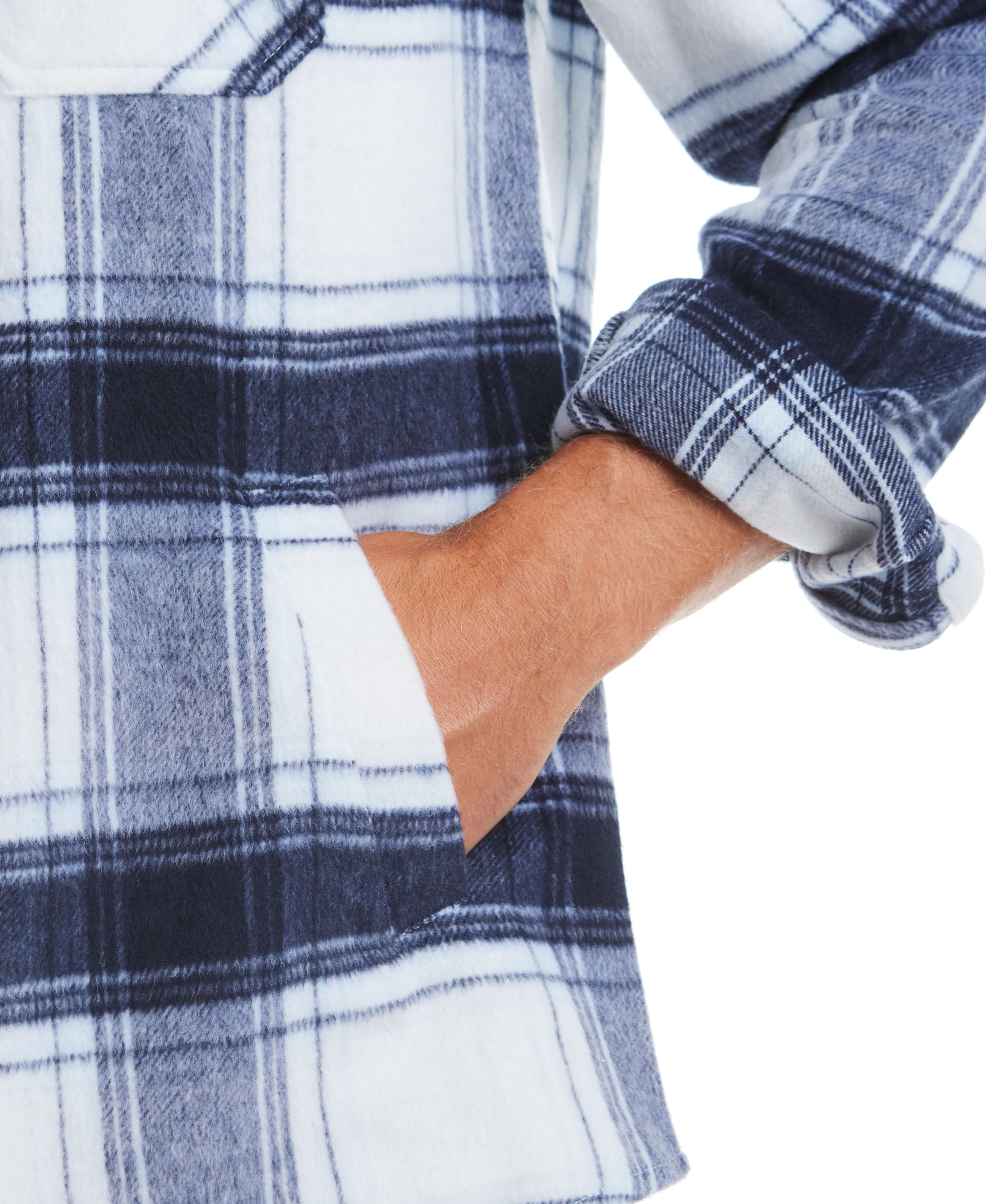 Brushed Unlined Shirt Jacket in White Plaid - Image 8