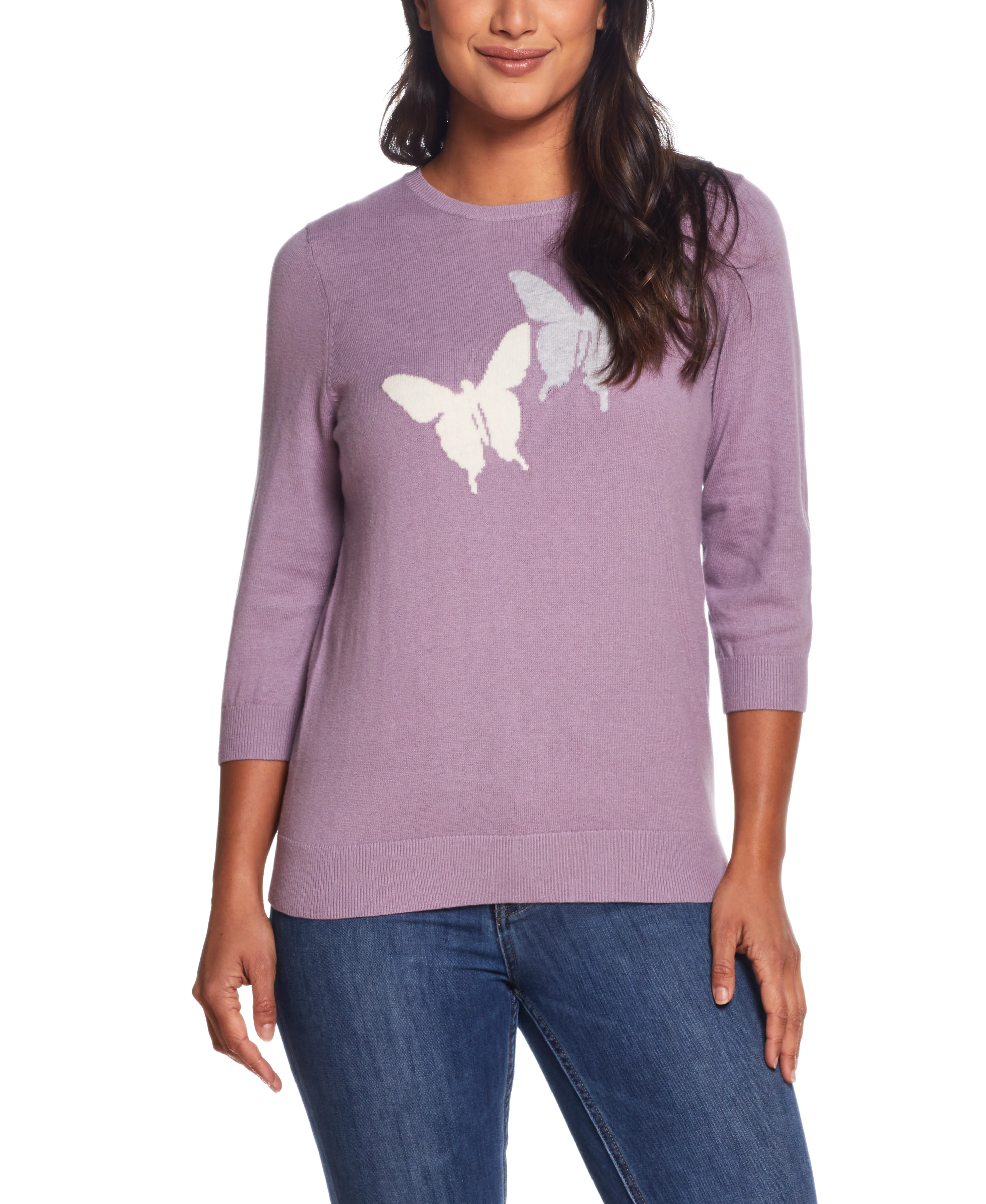 Butterfly Cotton Cashmere Sweater In Mist - Image 4