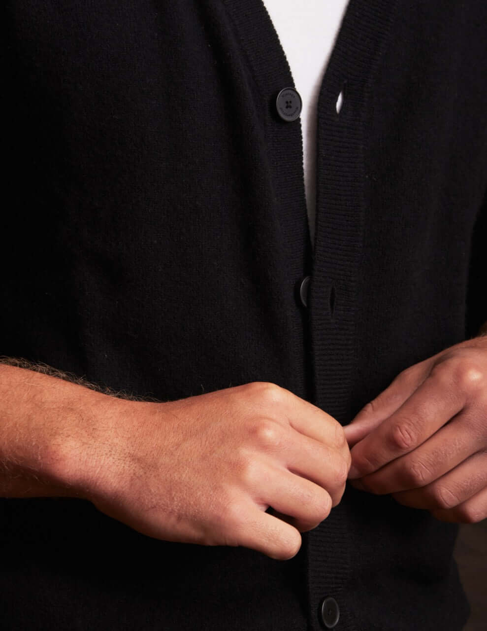 Cashmere Cardigan In Black - Image 3