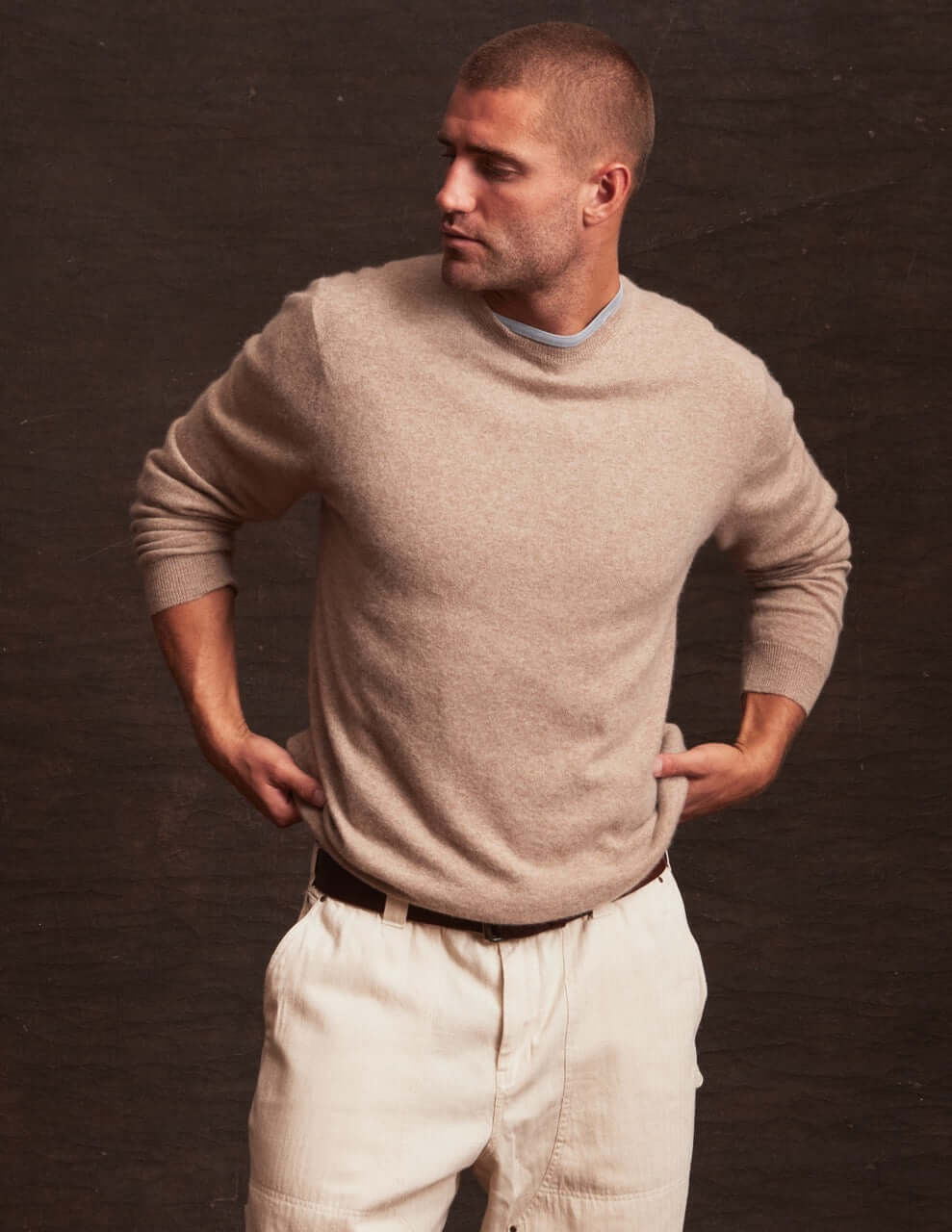 The Cashmere Crew in Taupe Heather - Image 3