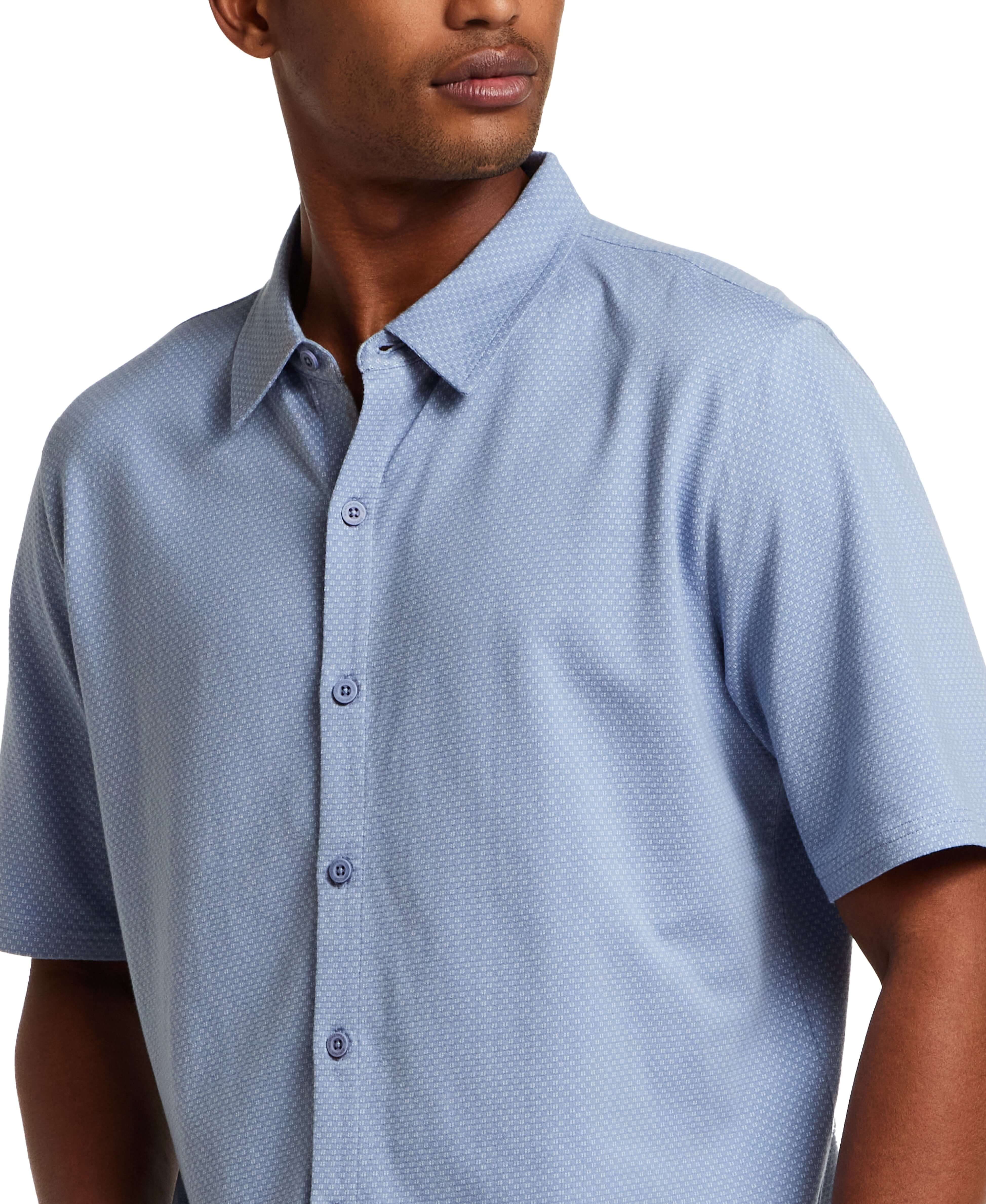 Cotton Twill Short Sleeve Shirt in Infinity Blue - Image 2