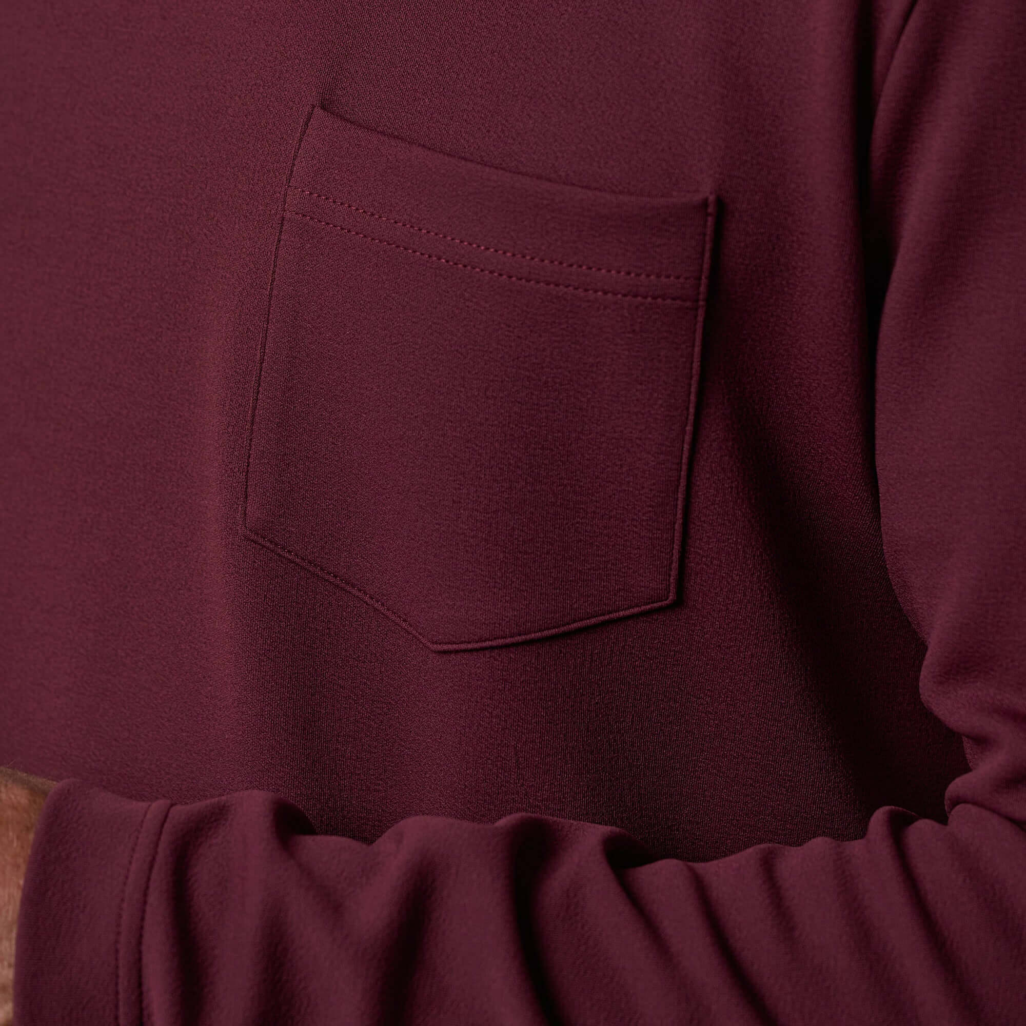 Crinkle Scuba Crew Neck in Burgundy - Image 4
