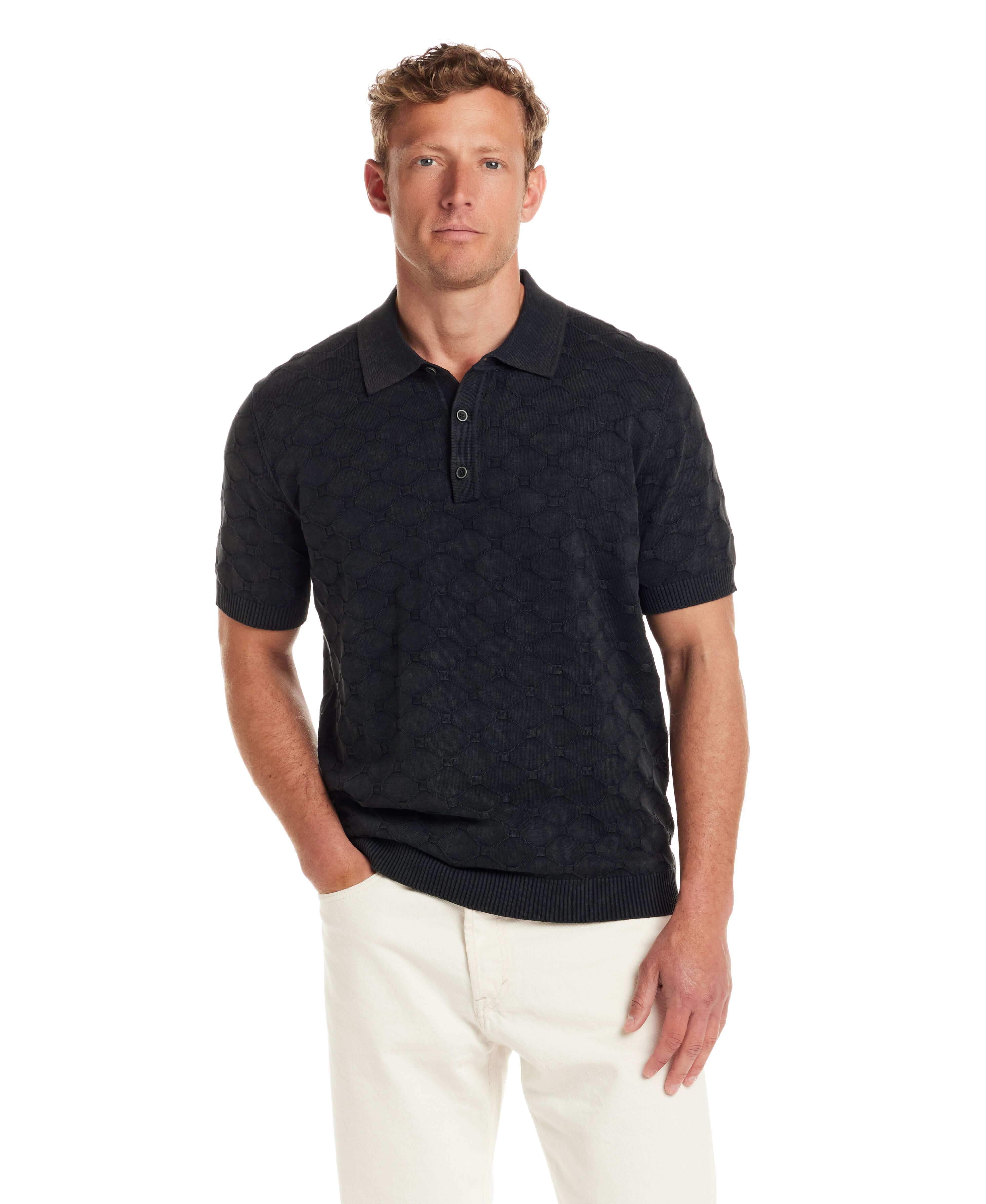 Diamond Sweater Polo in Black - Image 5