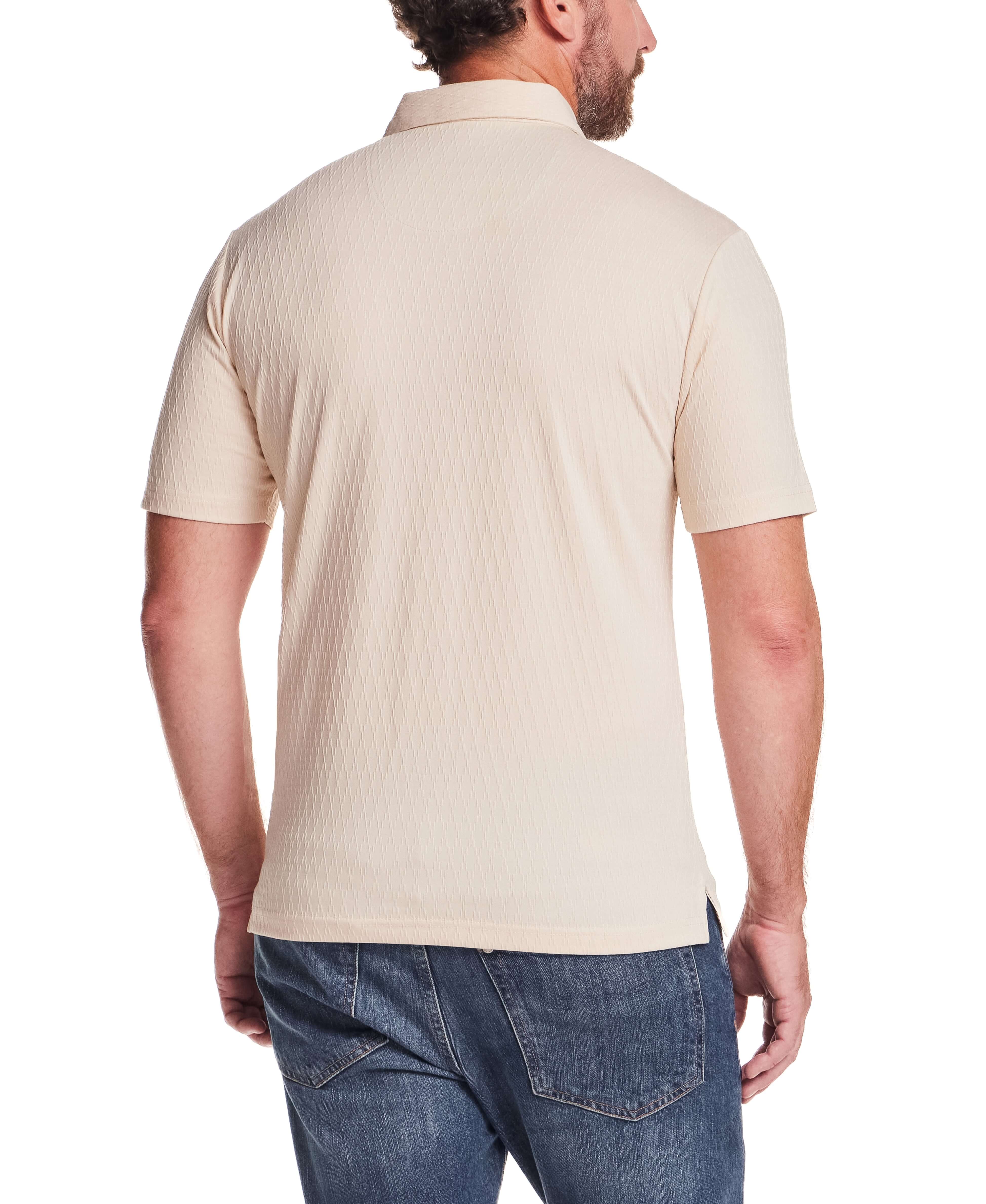 Diamond Texture Polo in Turtle Dove - Image 3