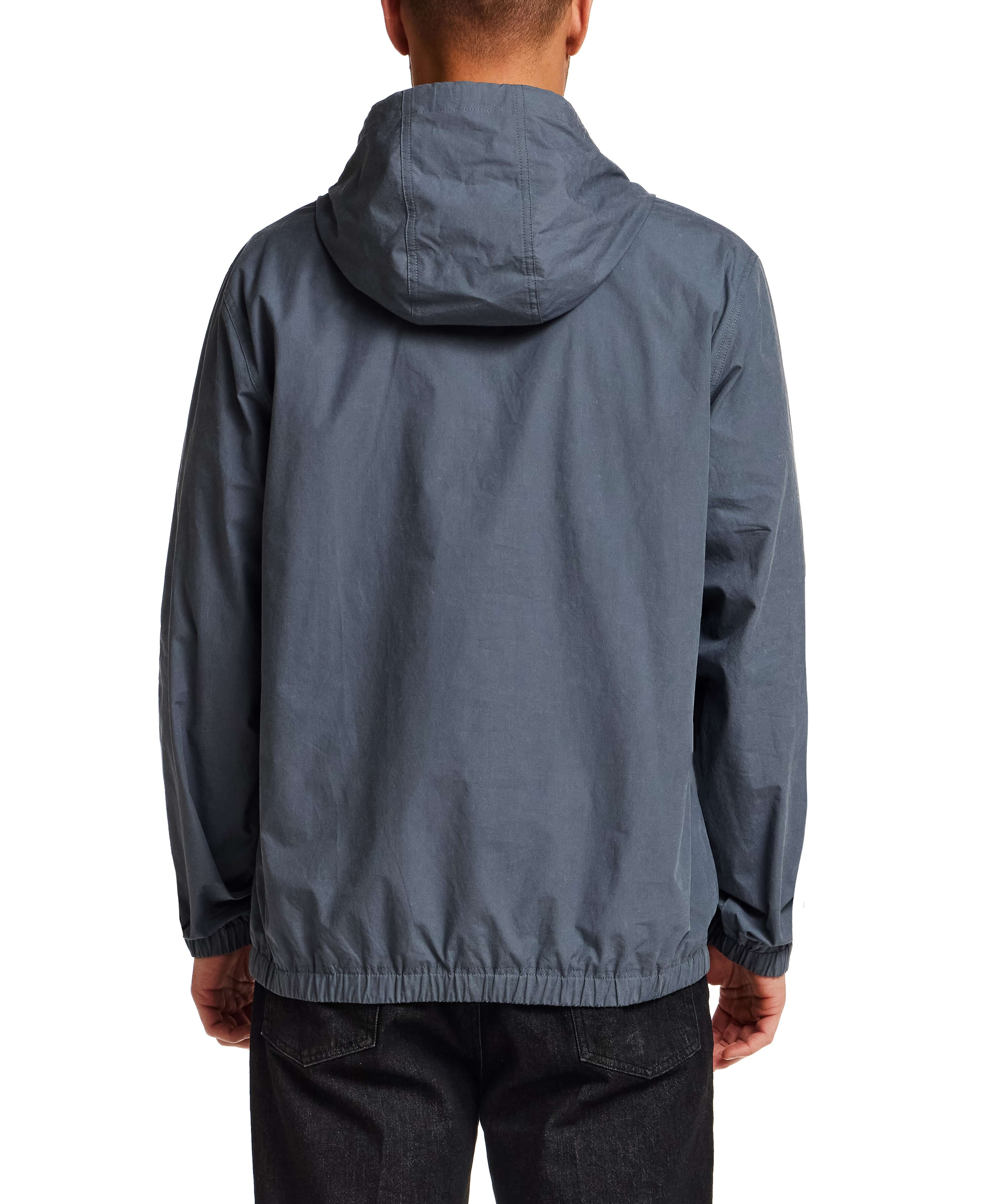Distressed Poplin Hooded Pullover in Indigo - Image 4