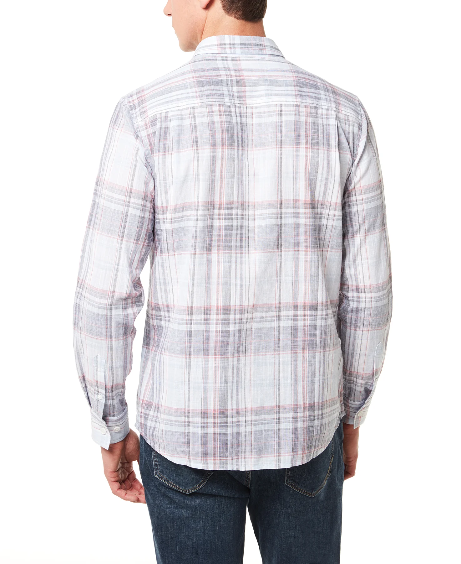 End On End Plaid Shirt In White - Image 5