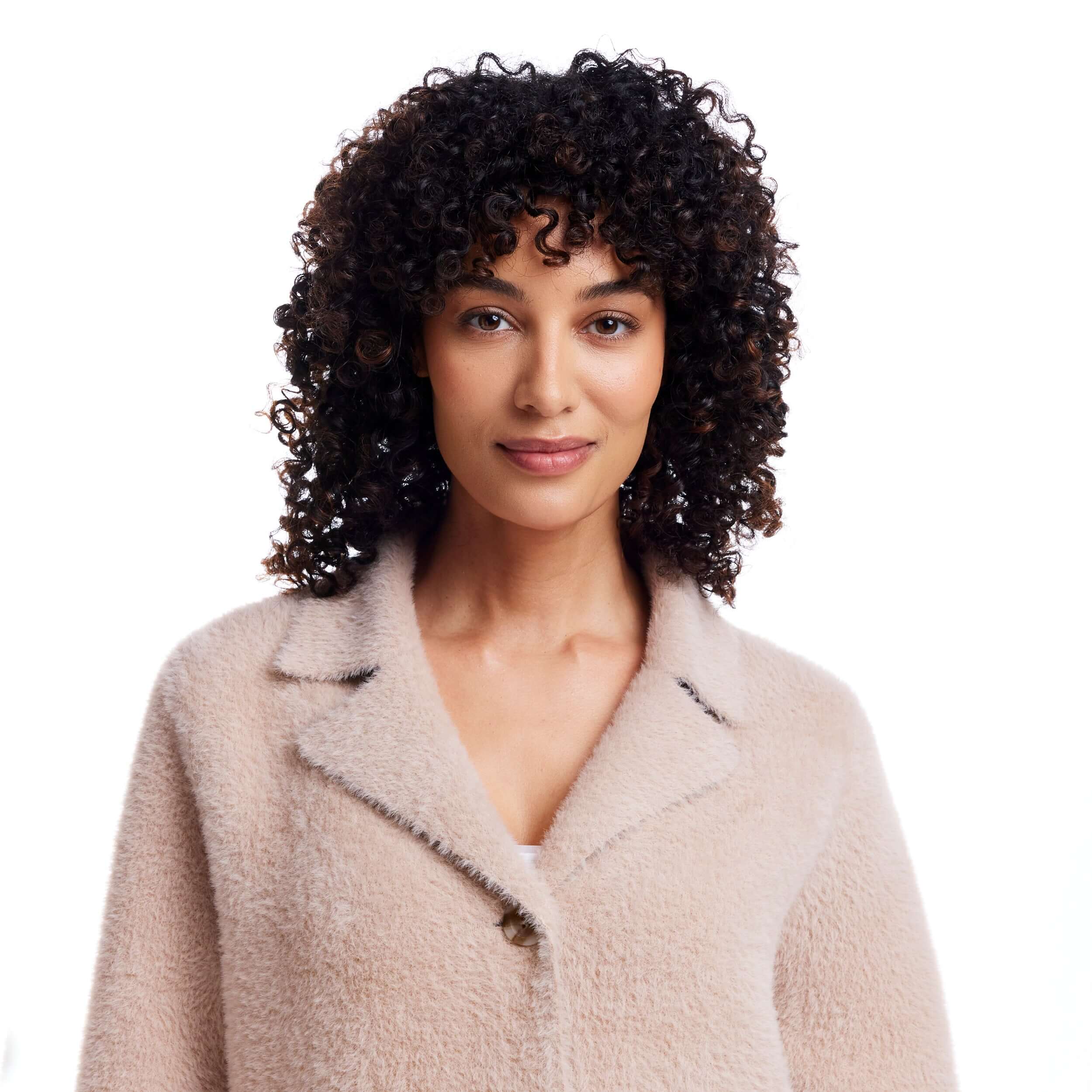 Women's Plush Coatigan In Apricot - Image 5