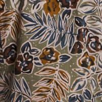 Floral Print Twill Trucker in Olive - Image 7