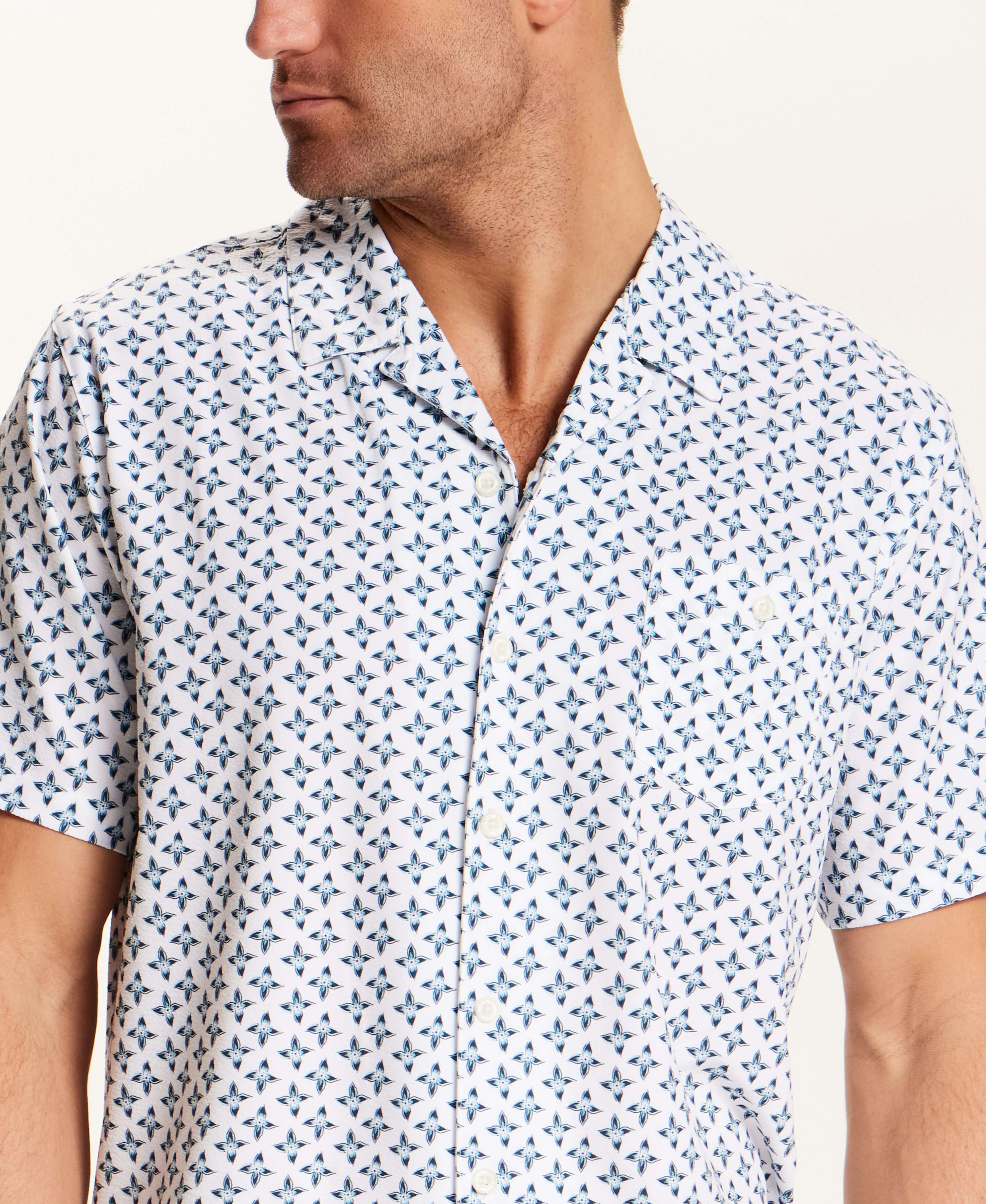 Floral Seersucker Shirt in White - Image 2