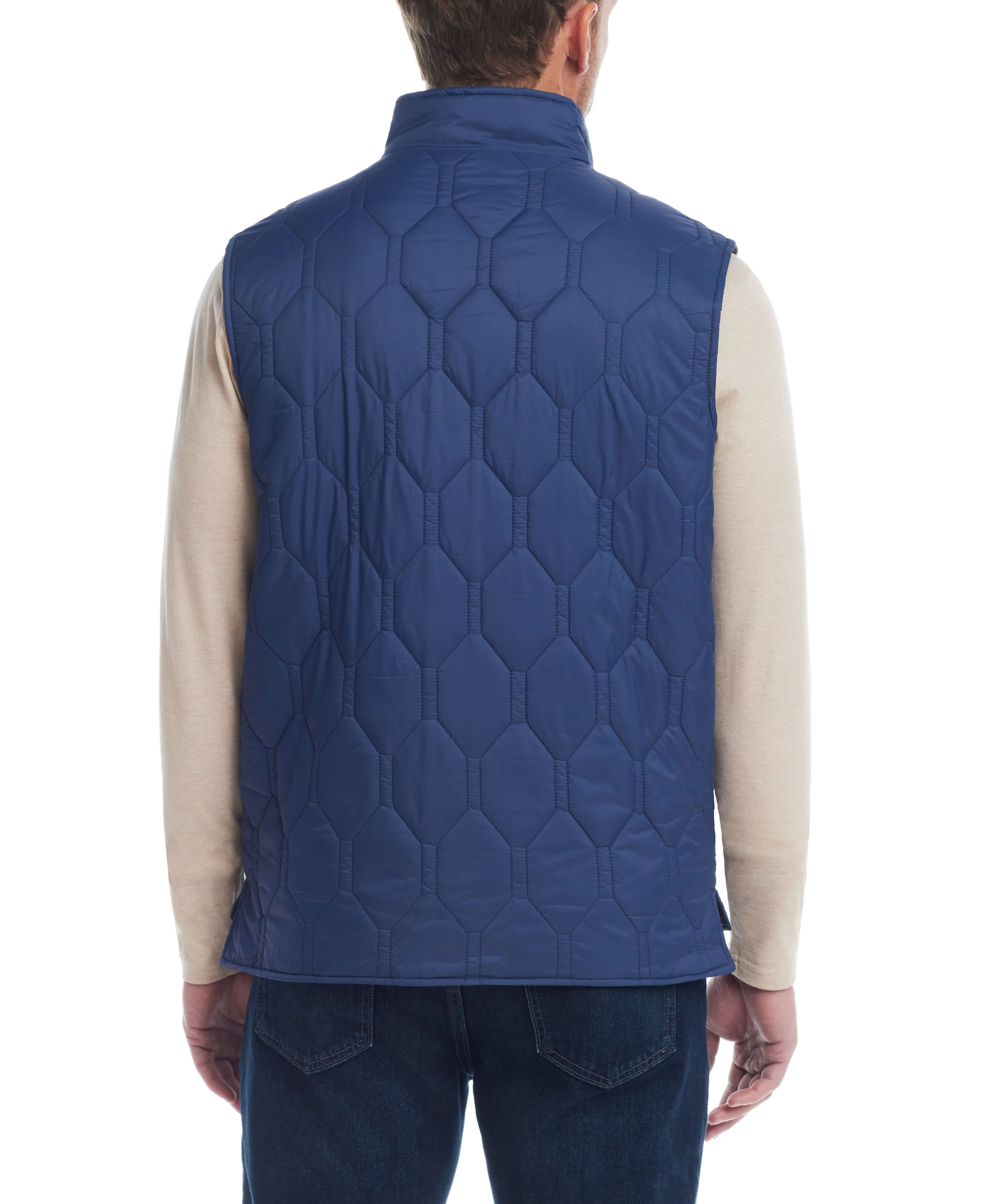 Hexagon Quilted Lightweight Vest in Bering Sea - Image 2