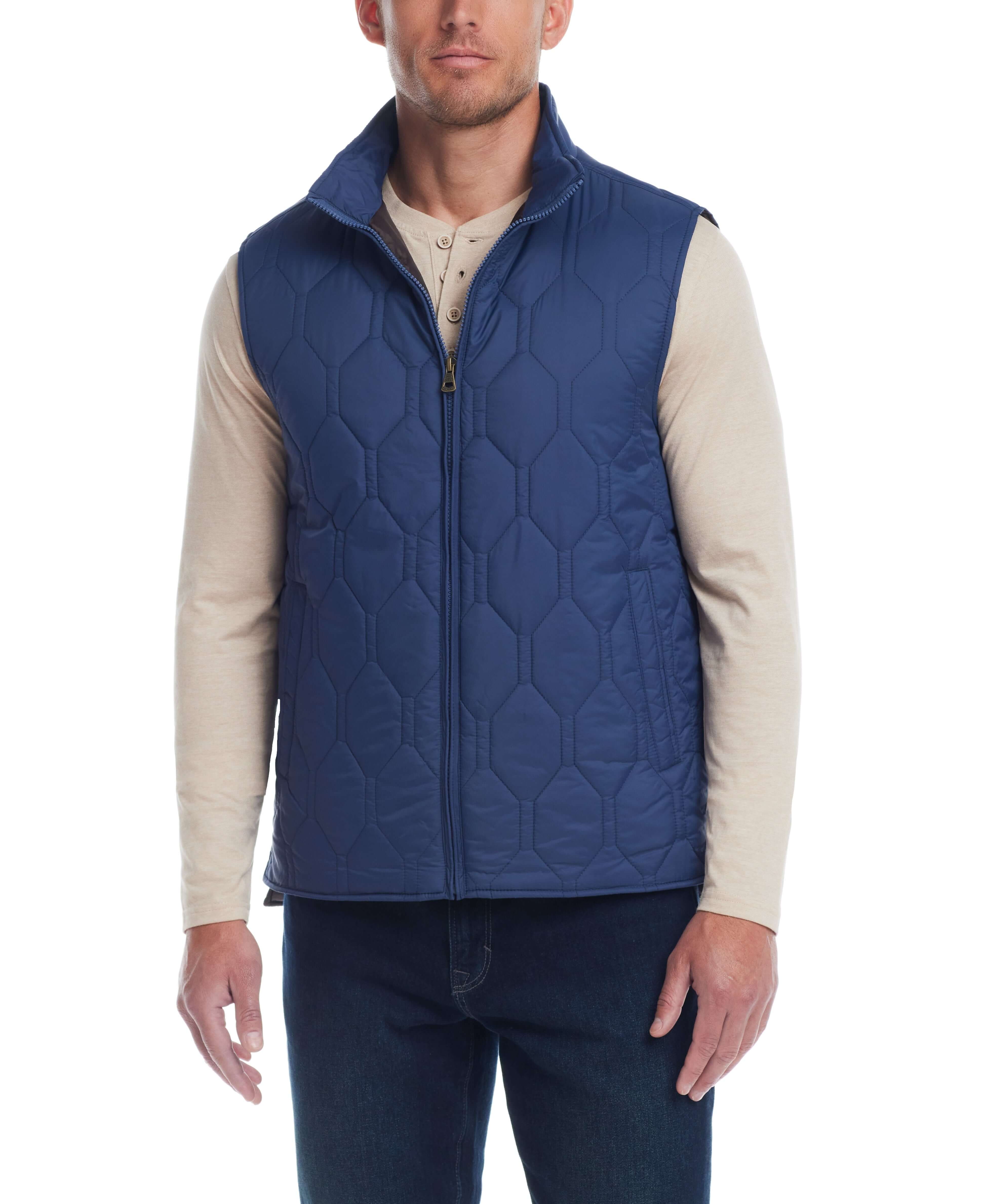 Hexagon Quilted Lightweight Vest in Bering Sea - Image 4