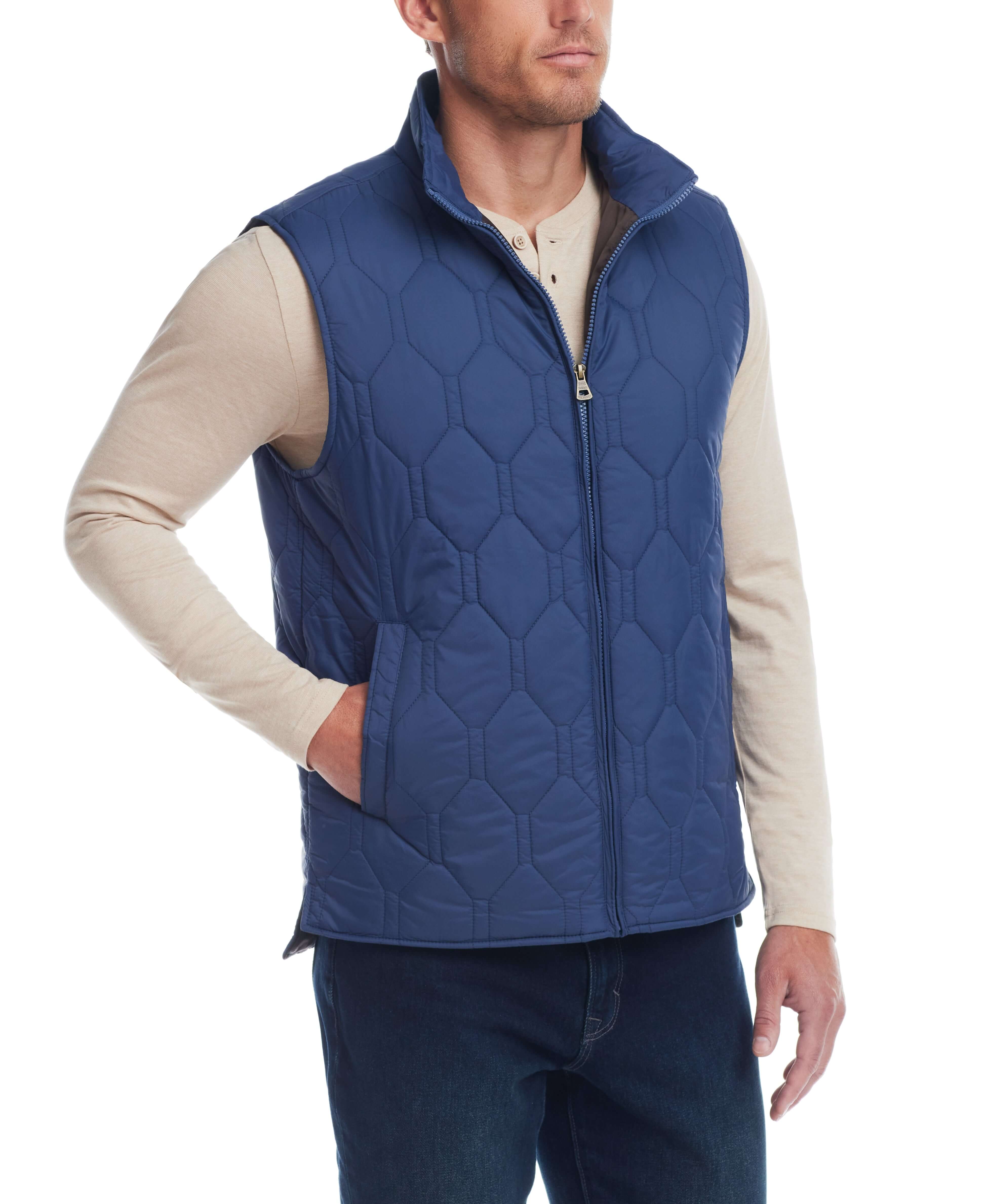 Hexagon Quilted Lightweight Vest in Bering Sea - Image 6