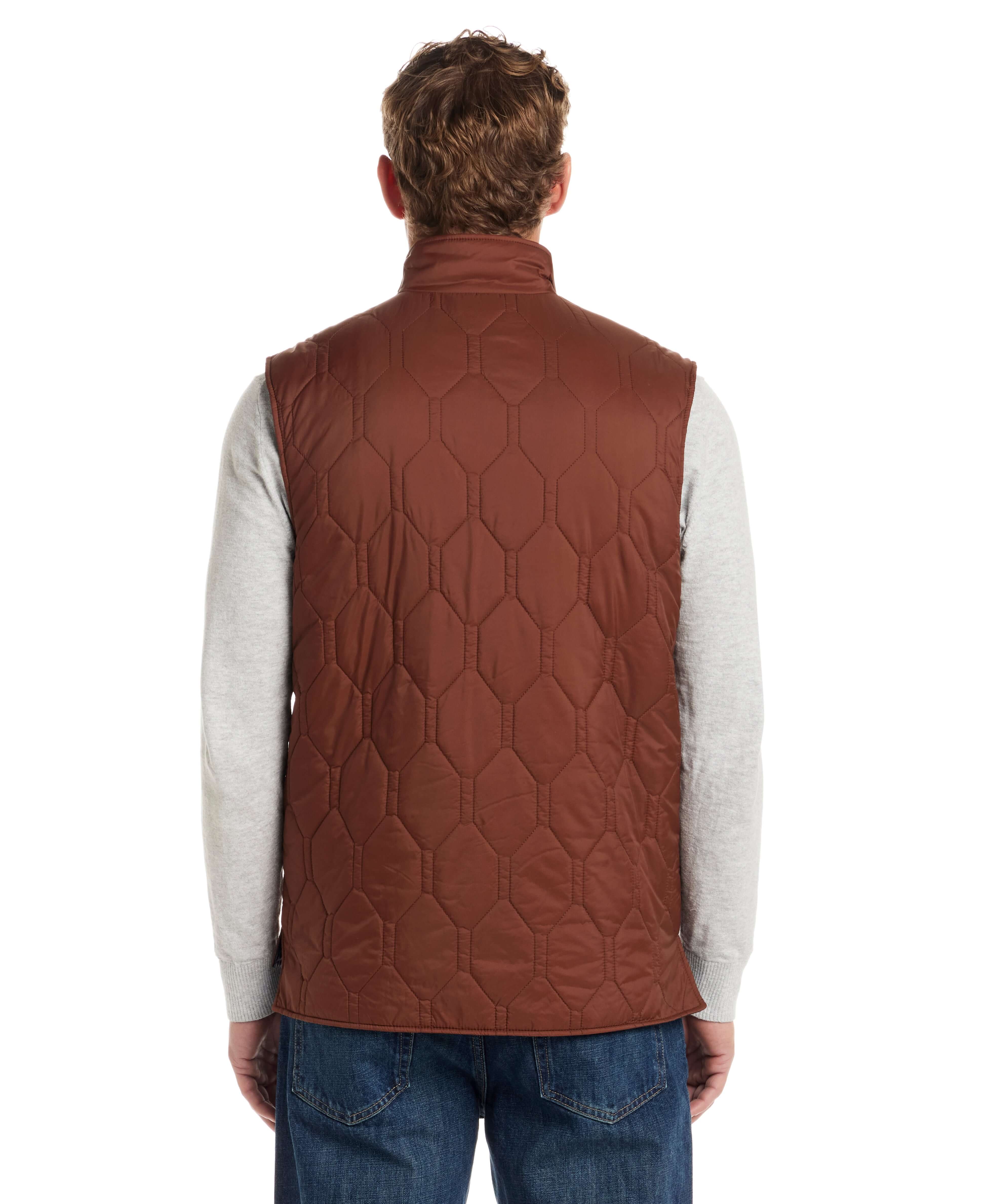 Hexagon Quilted Lightweight Vest in Cappuccino - Image 5