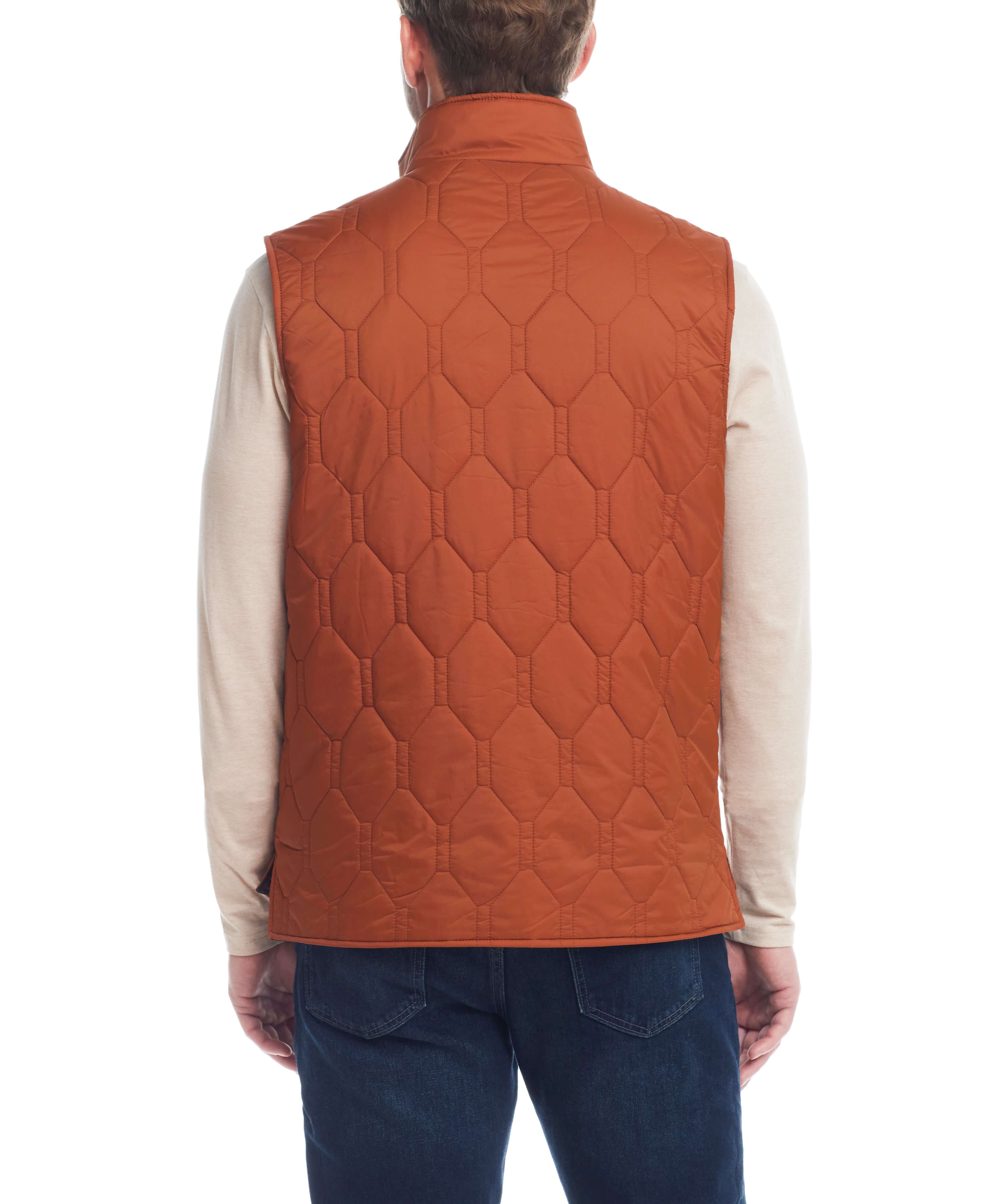 Hexagon Quilted Lightweight Vest In Caramel Cafe - Image 3