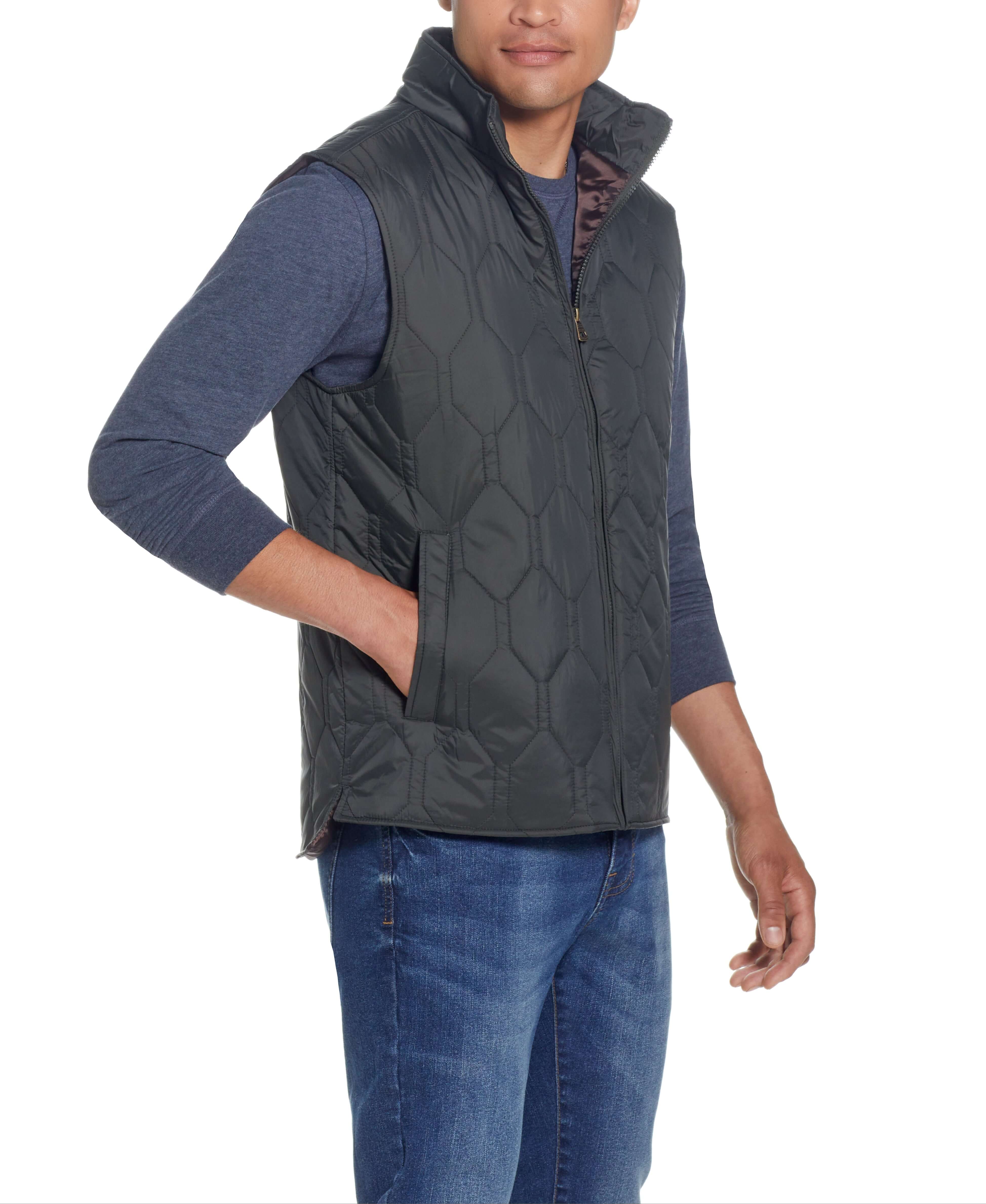 Hexagon Quilted Lightweight Vest In Rosin - Image 4