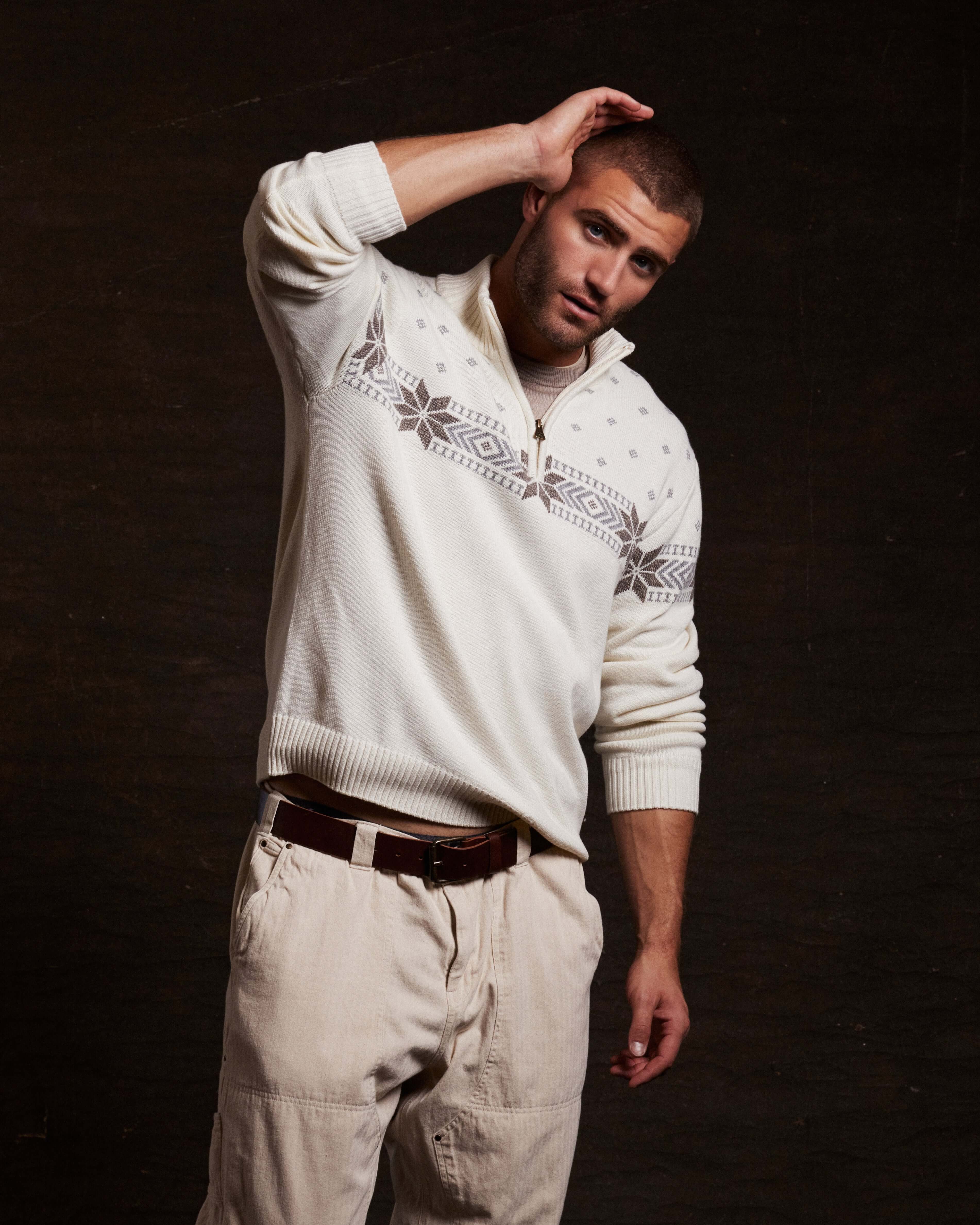 Holiday Snowflake Quarter Zip In Vanilla - Image 2
