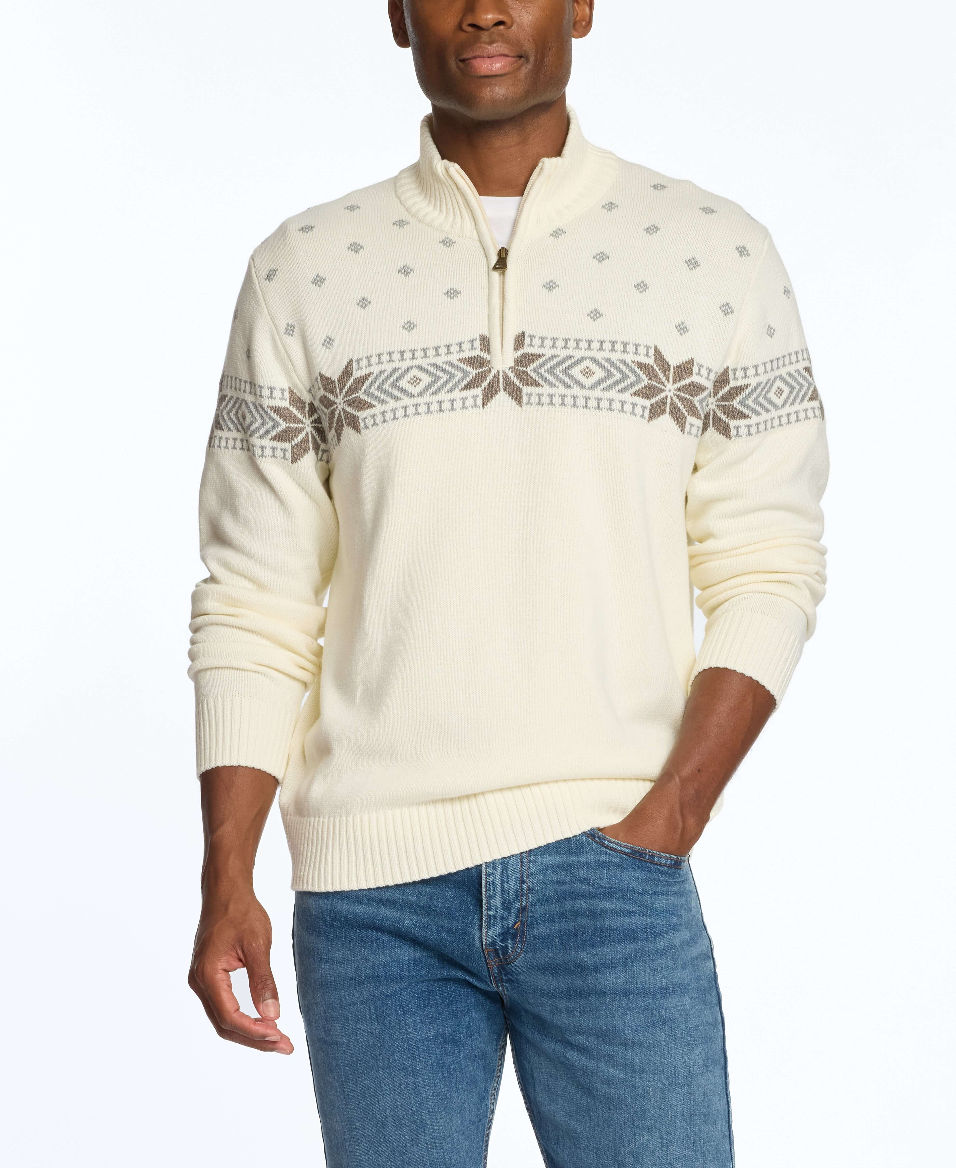 Holiday Snowflake Quarter Zip In Vanilla - Image 4