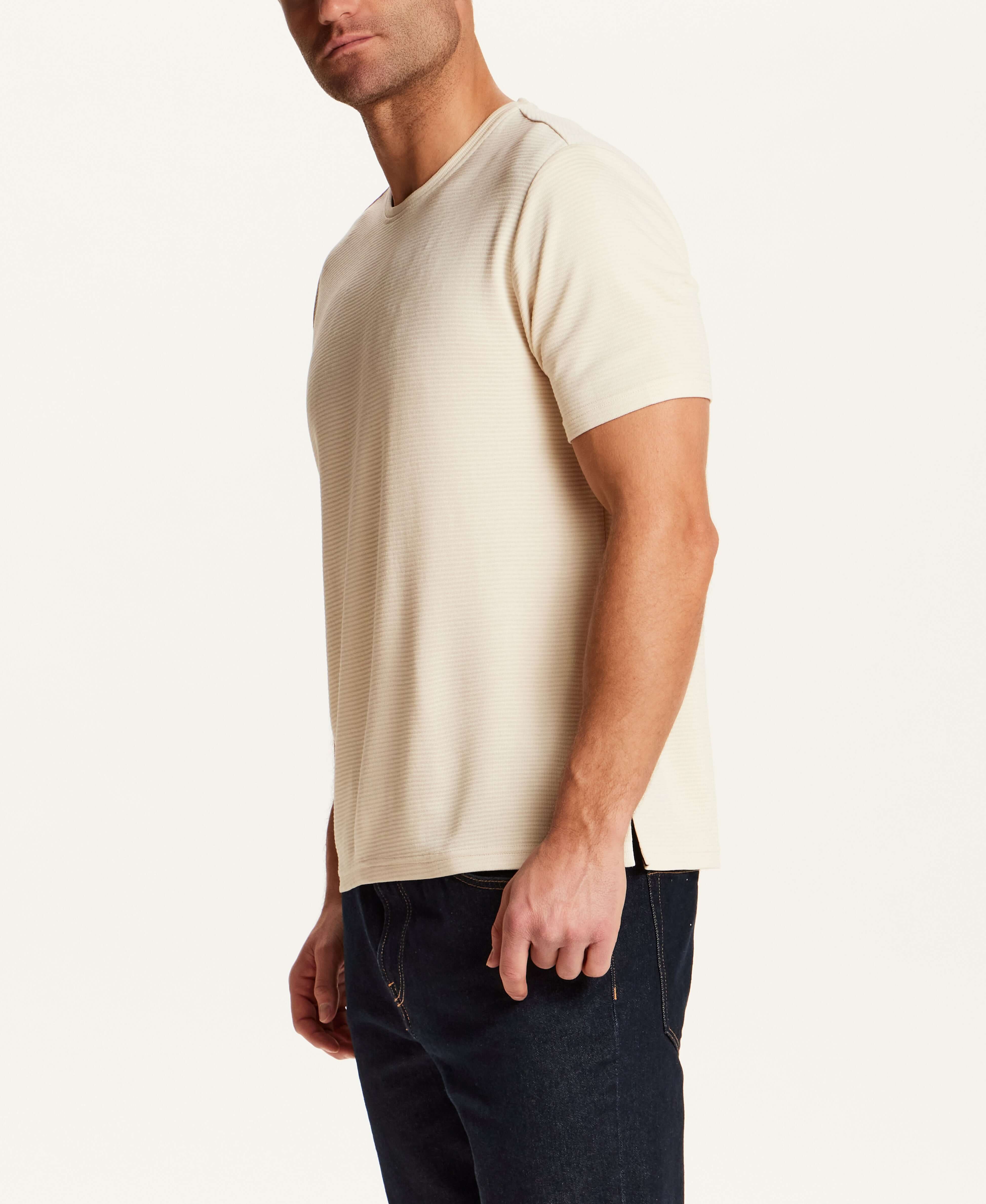 Horizontal Rib Tee in Cream - Image 2