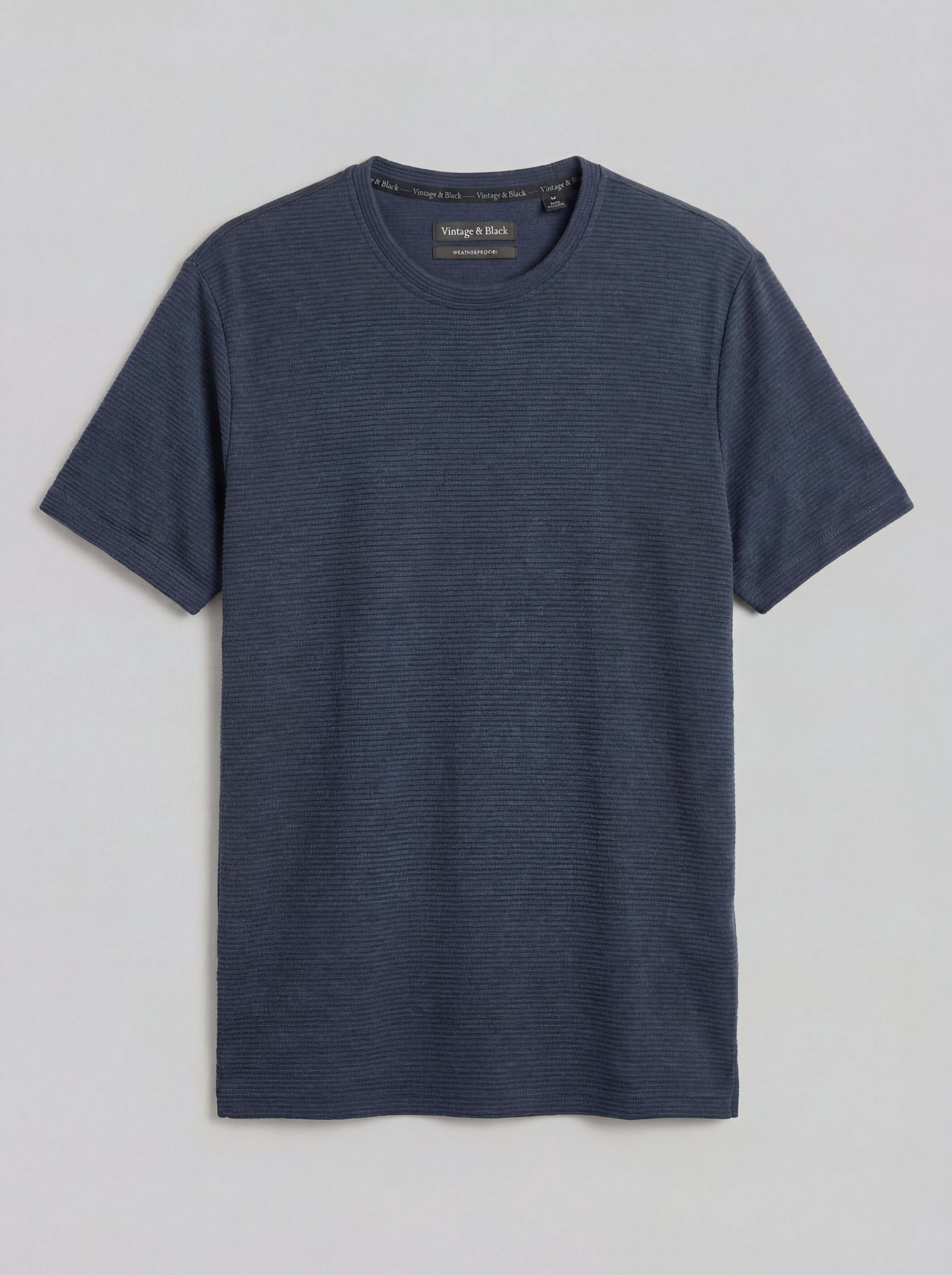 Horizontal Rib Tee in Navy
