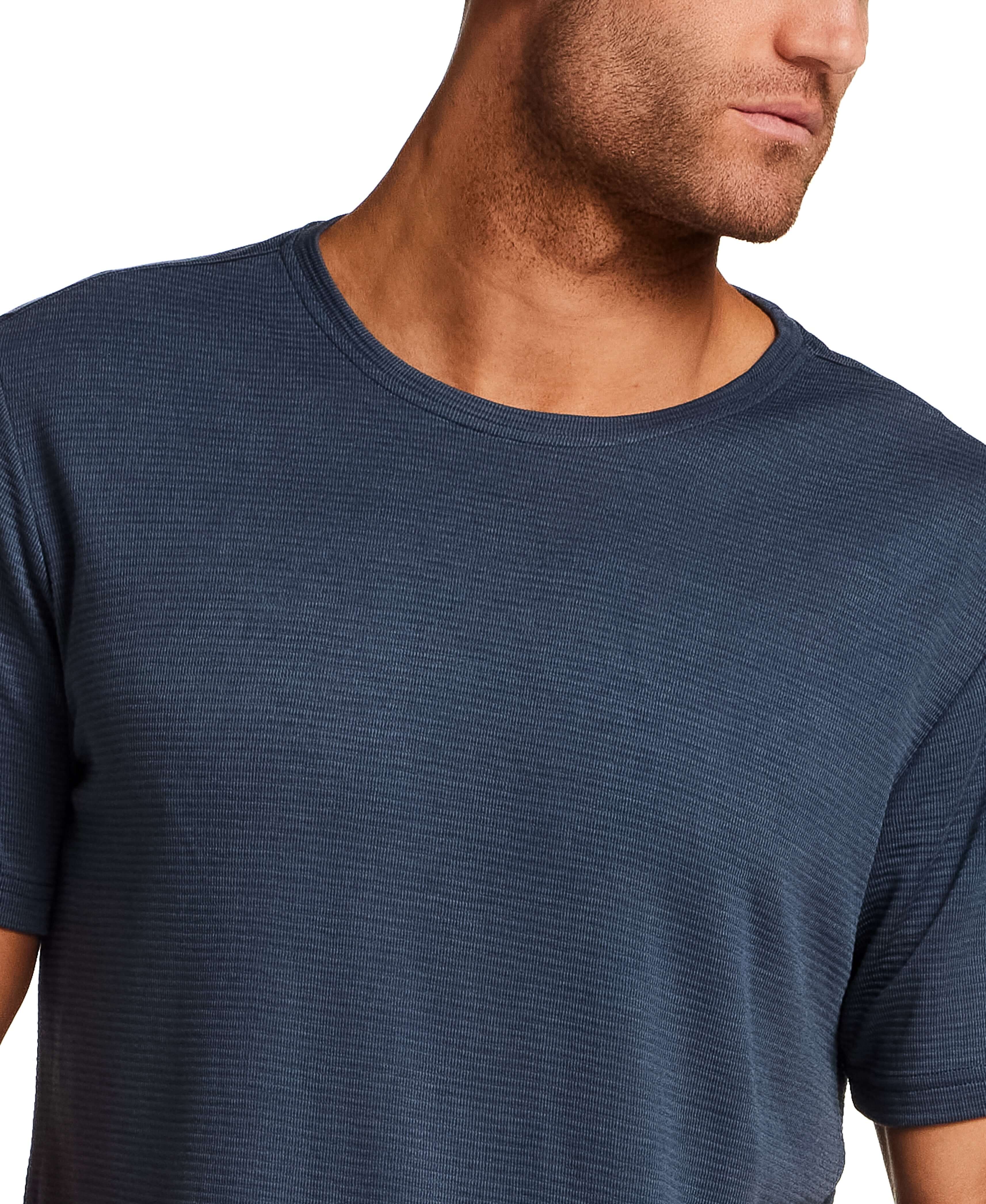 Horizontal Rib Tee in Navy - Image 4