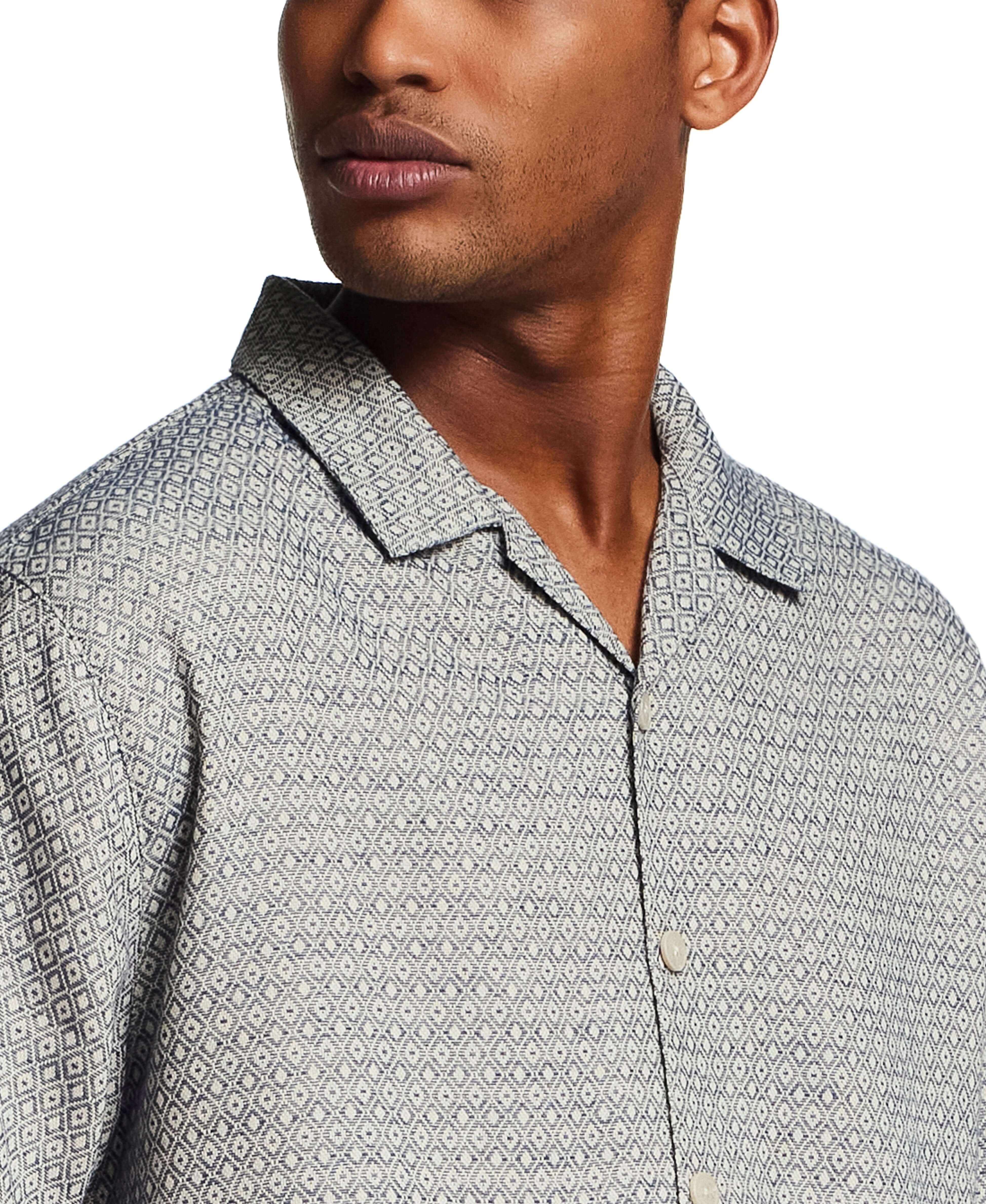 Jacquard Resort Shirt in Navy Diamond - Image 5