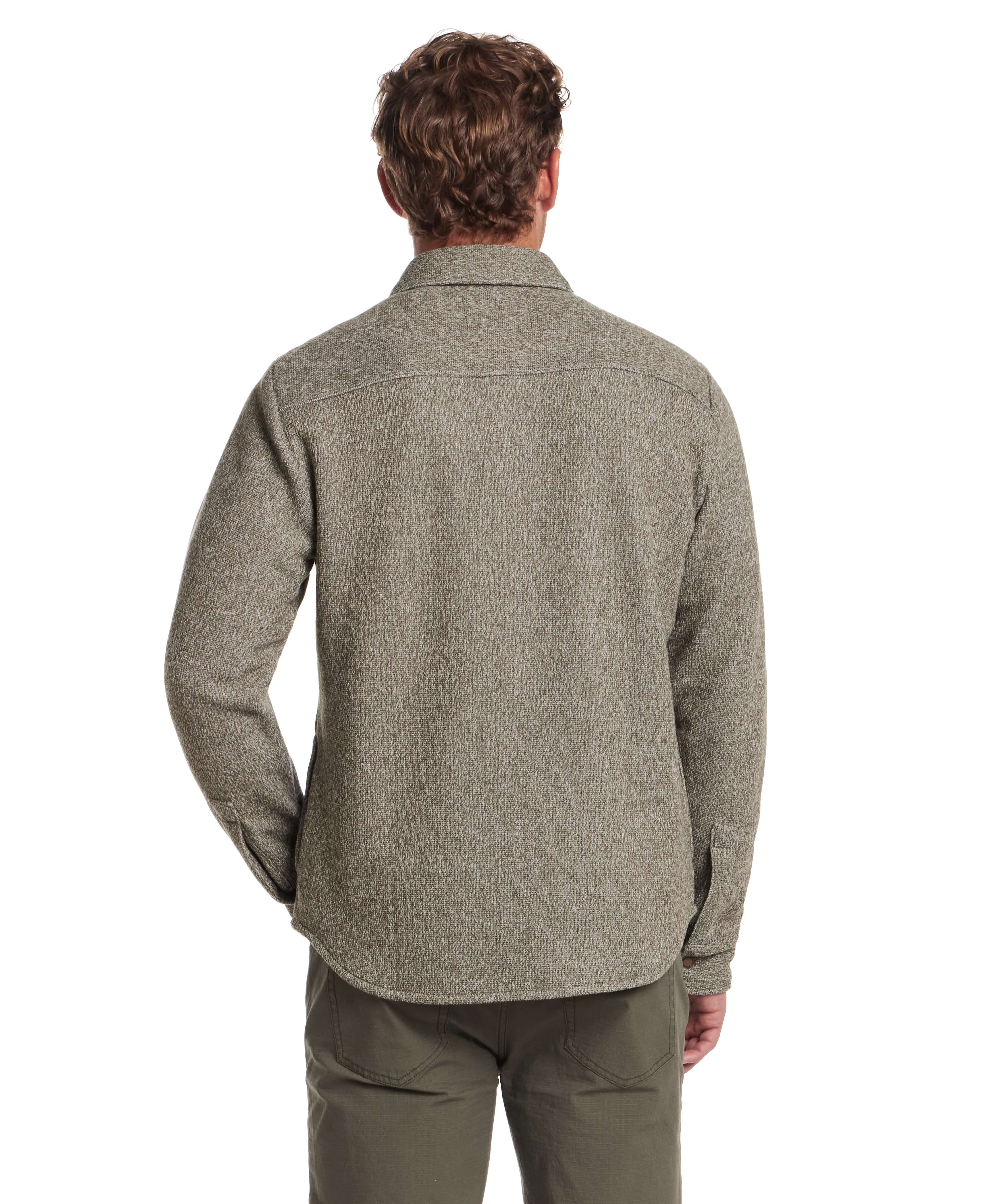 Knit Shirt Jacket in Kambaba Olive - Image 3
