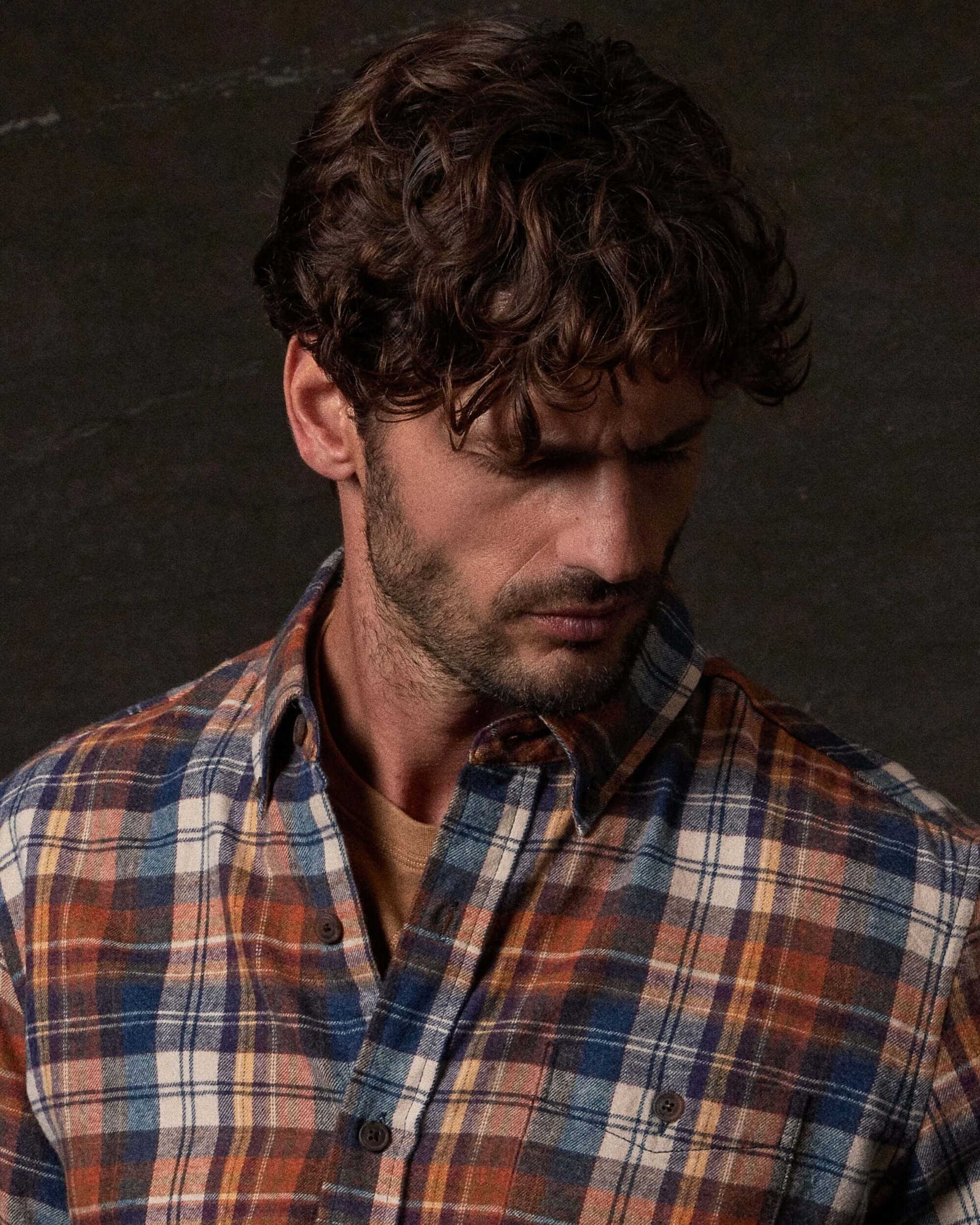 Long Sleeve Brushed Flannel in Umber - Image 3