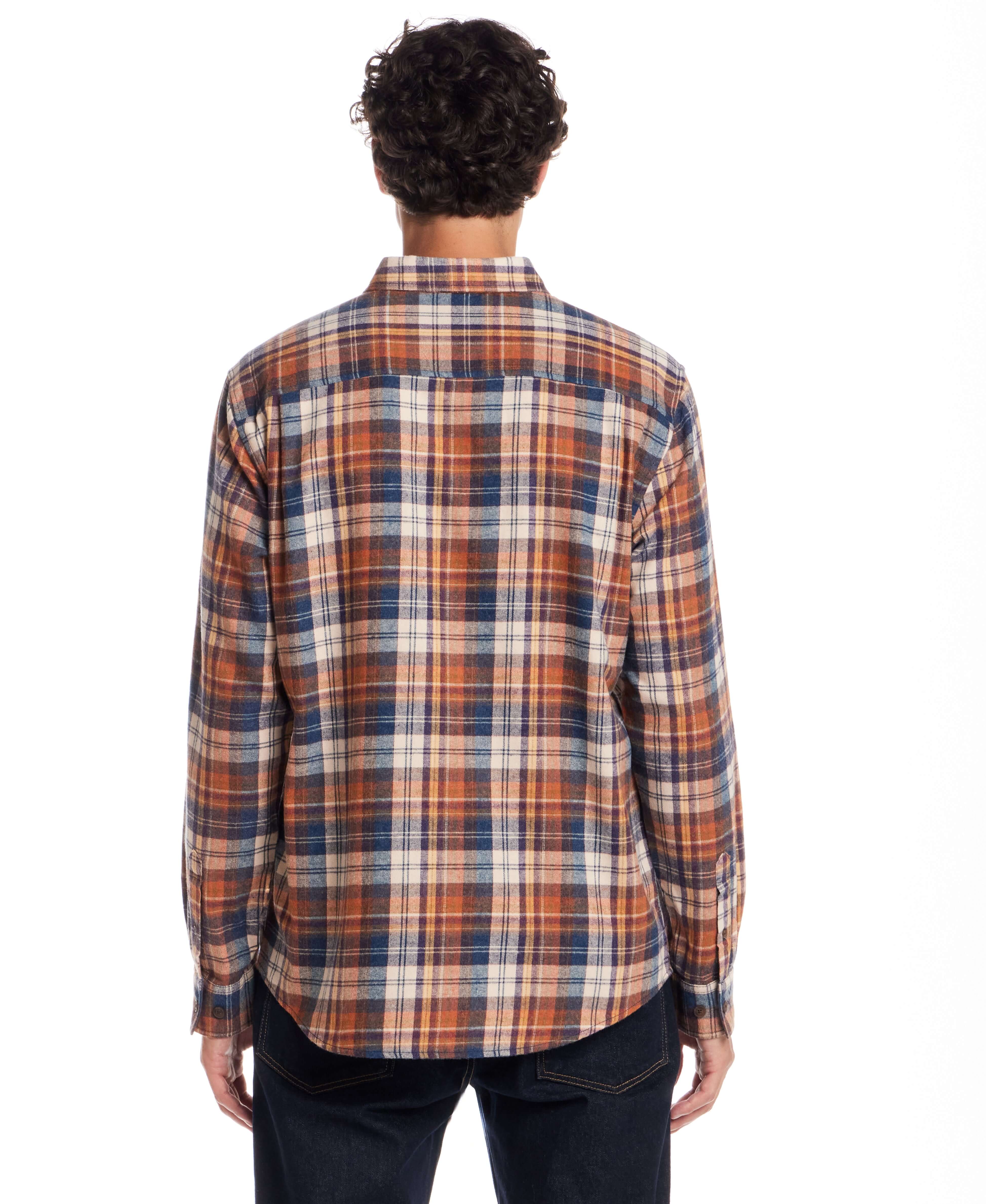 Long Sleeve Brushed Flannel in Umber - Image 4