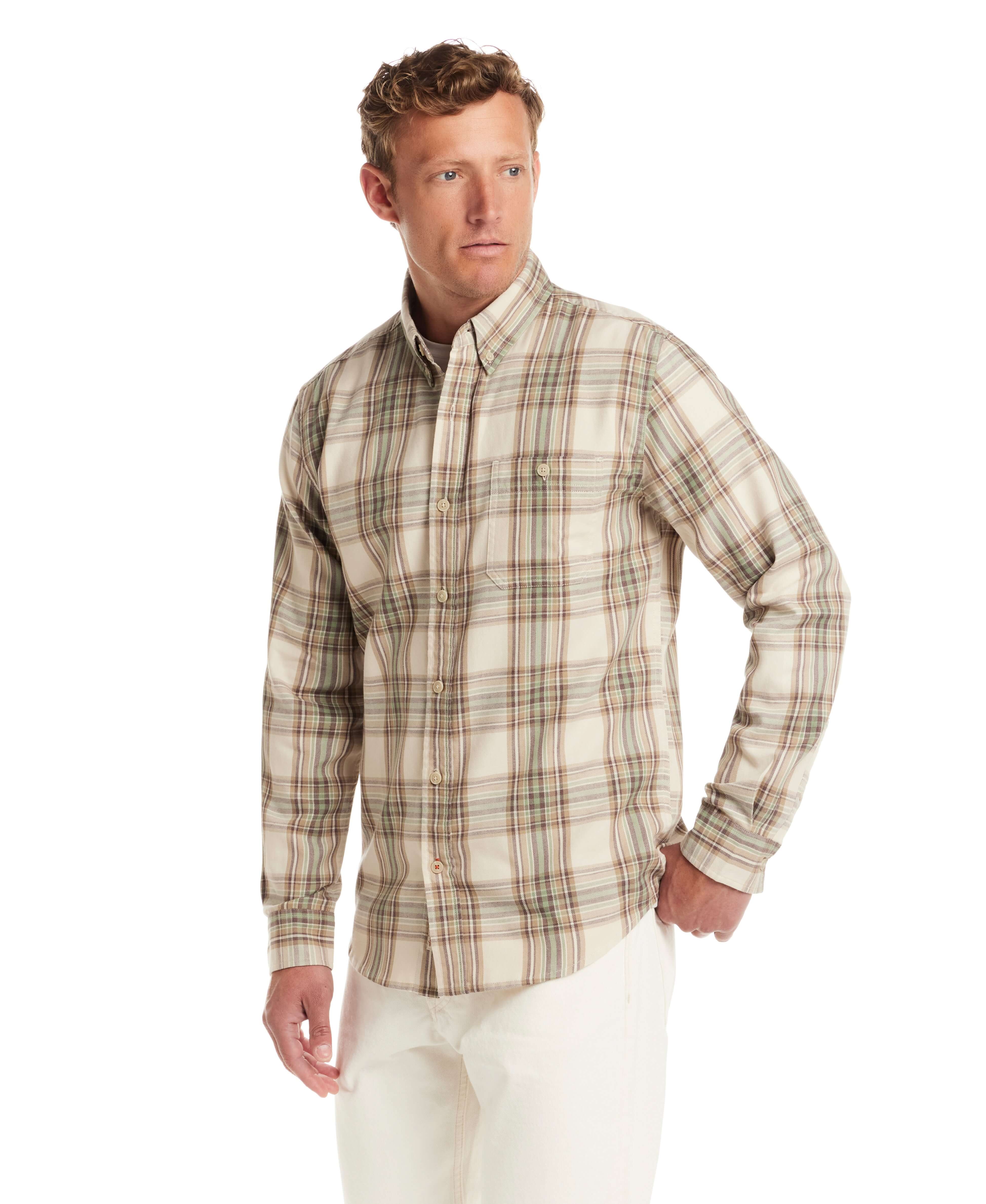 Long Sleeve Burnout Flannel in Angora - Image 7