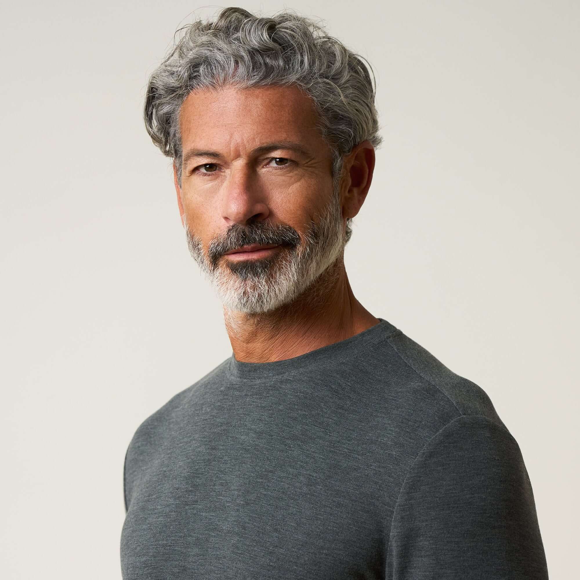 Long Sleeve Crew Neck in Charcoal - Image 4