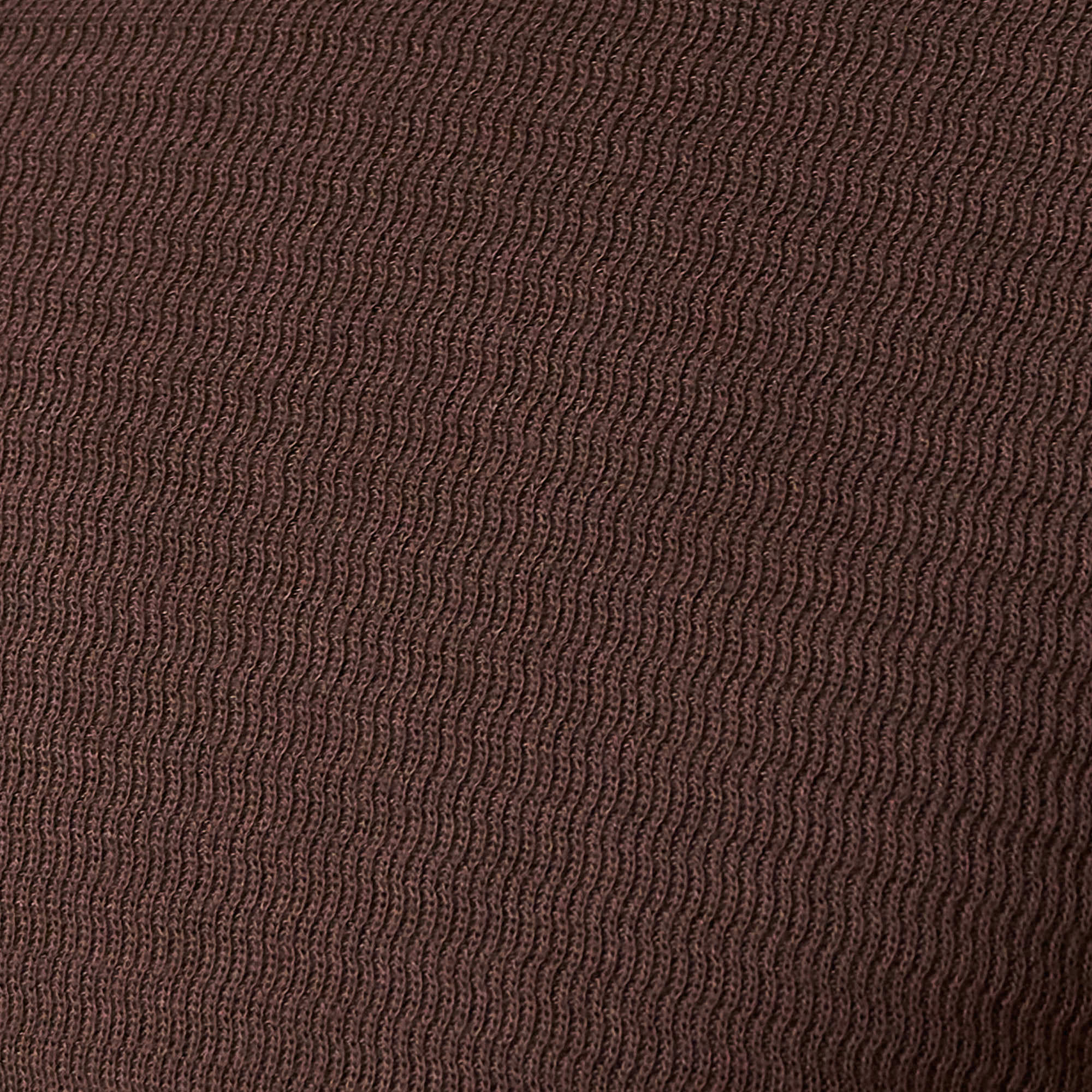 Long Sleeve Crinkle Henley in Brown - Image 6