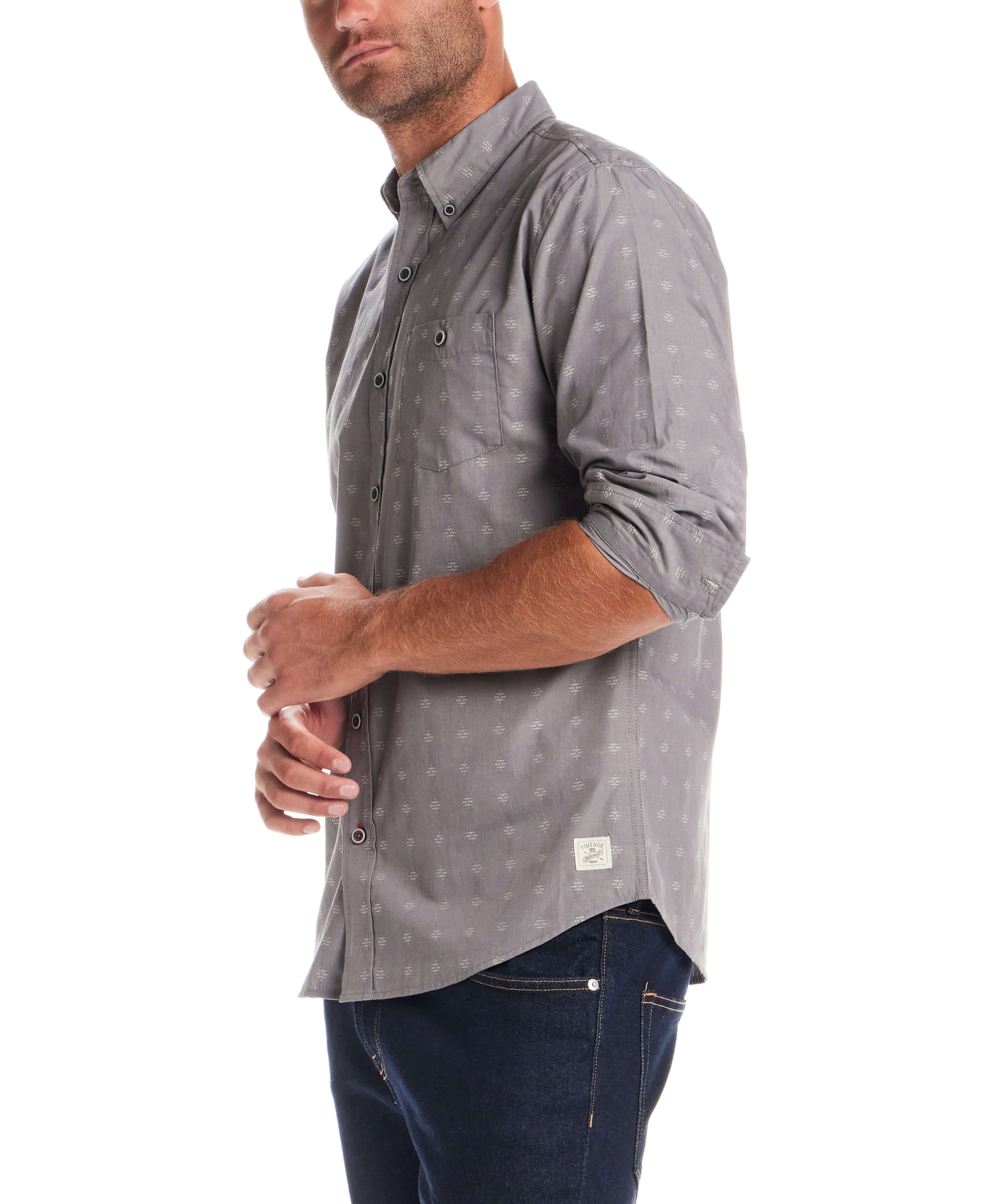 Long Sleeve Dobby Chambray in Moon Mist - Image 4