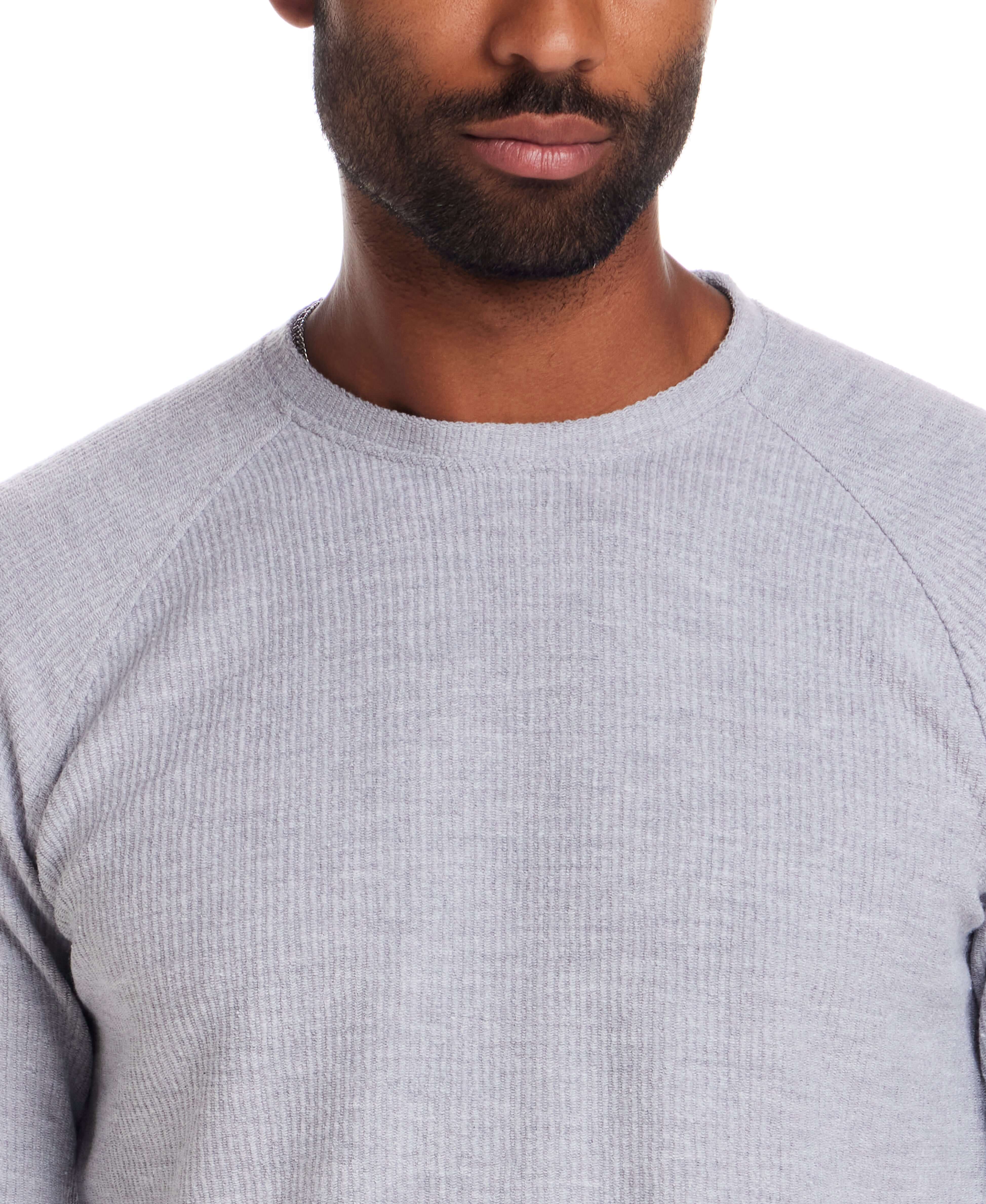 Long Sleeve Raglan Crew Neck in Heather Grey - Image 3