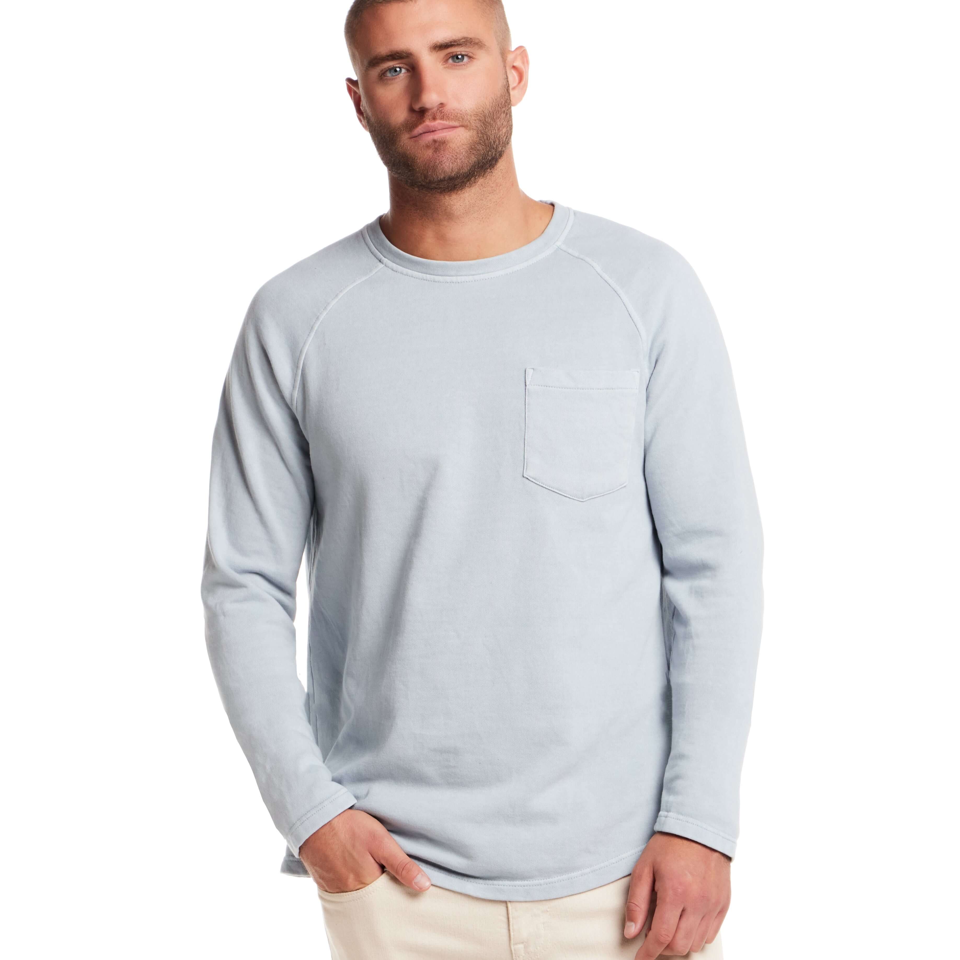 Long Sleeve Raglan Sweatshirt in Dusty Blue - Image 3