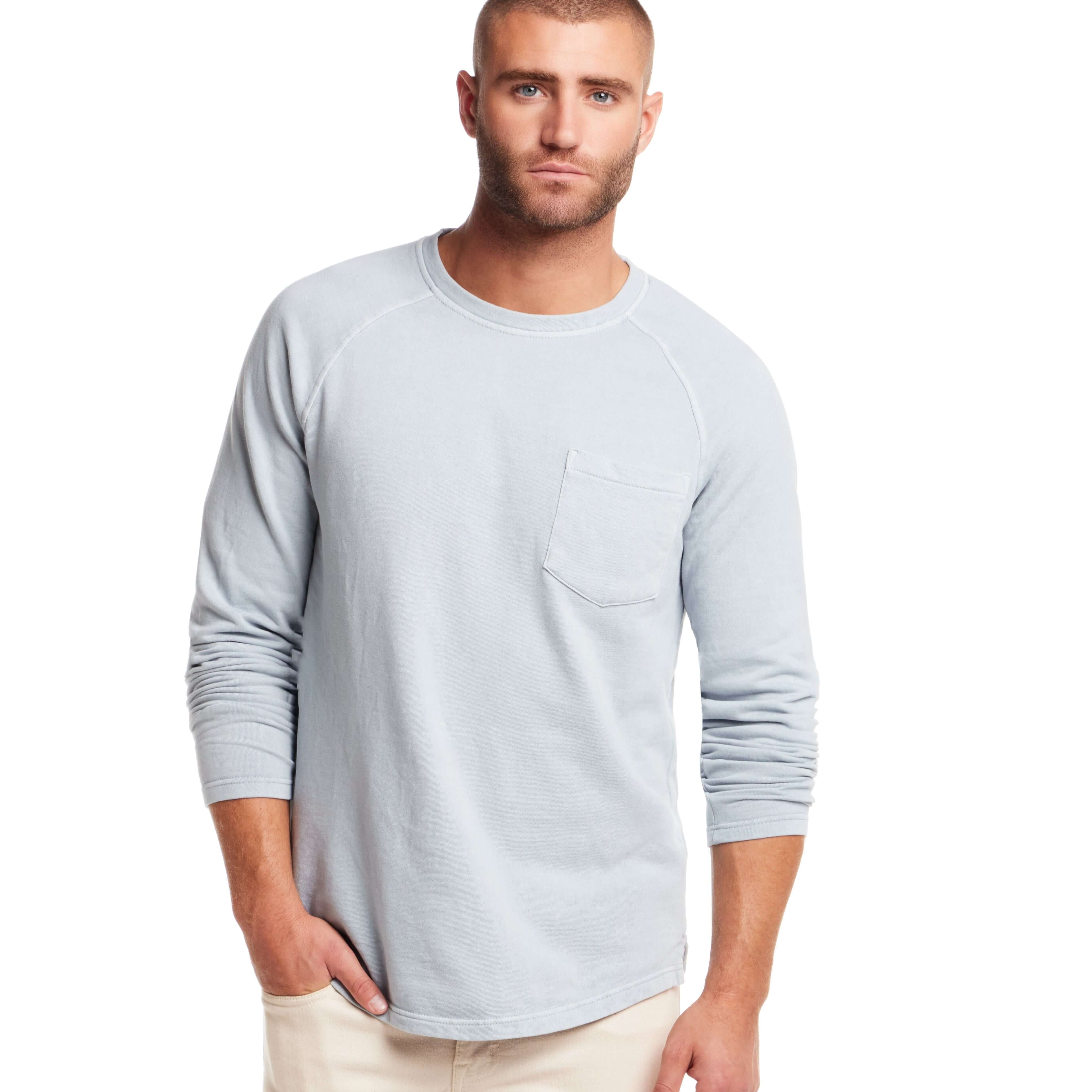 Long Sleeve Raglan Sweatshirt in Dusty Blue - Image 4