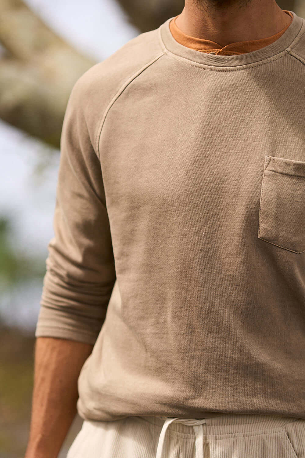 Long Sleeve Raglan Sweatshirt in Earth - Image 3