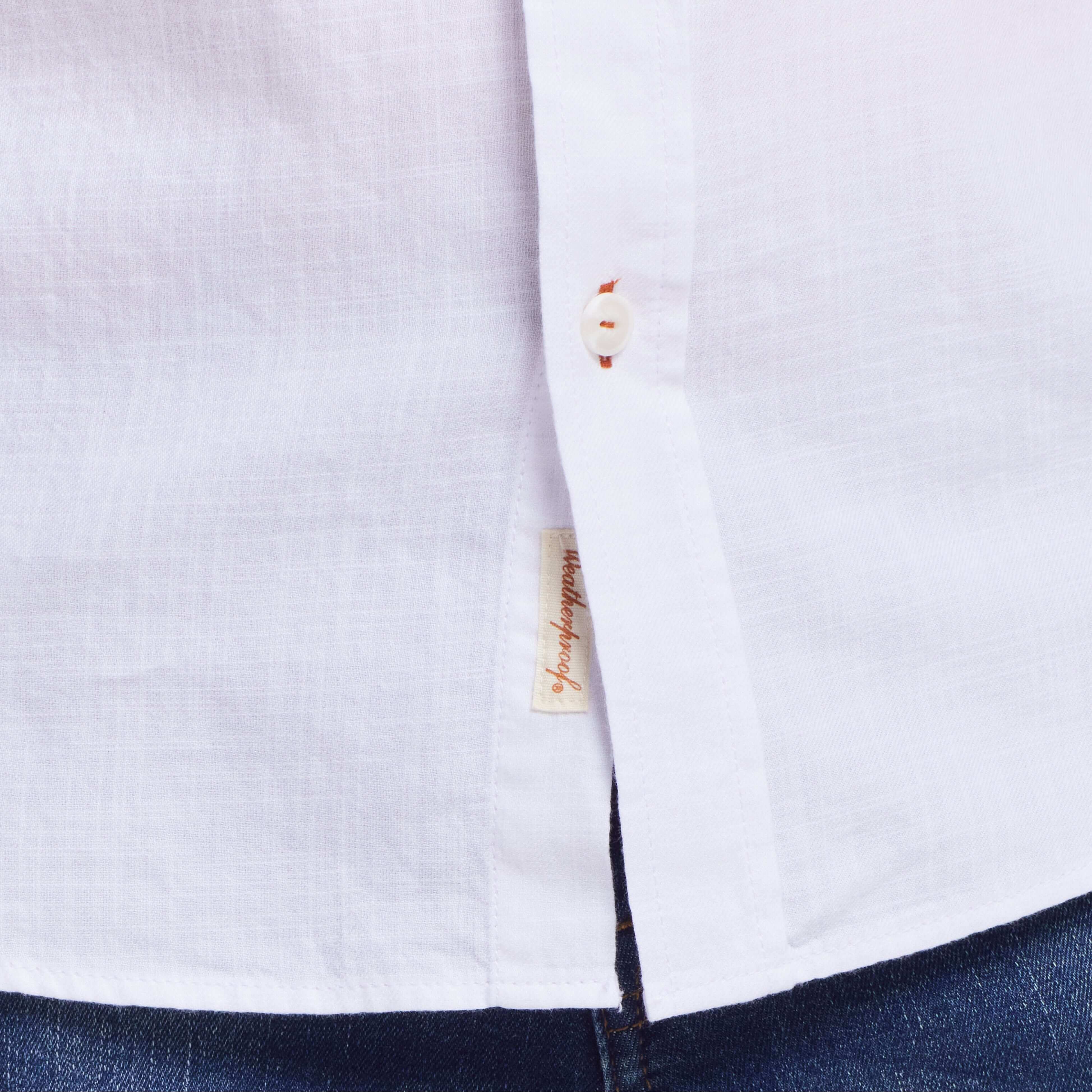 Long Sleeve Solid Cotton Twill Shirt In White - Image 7