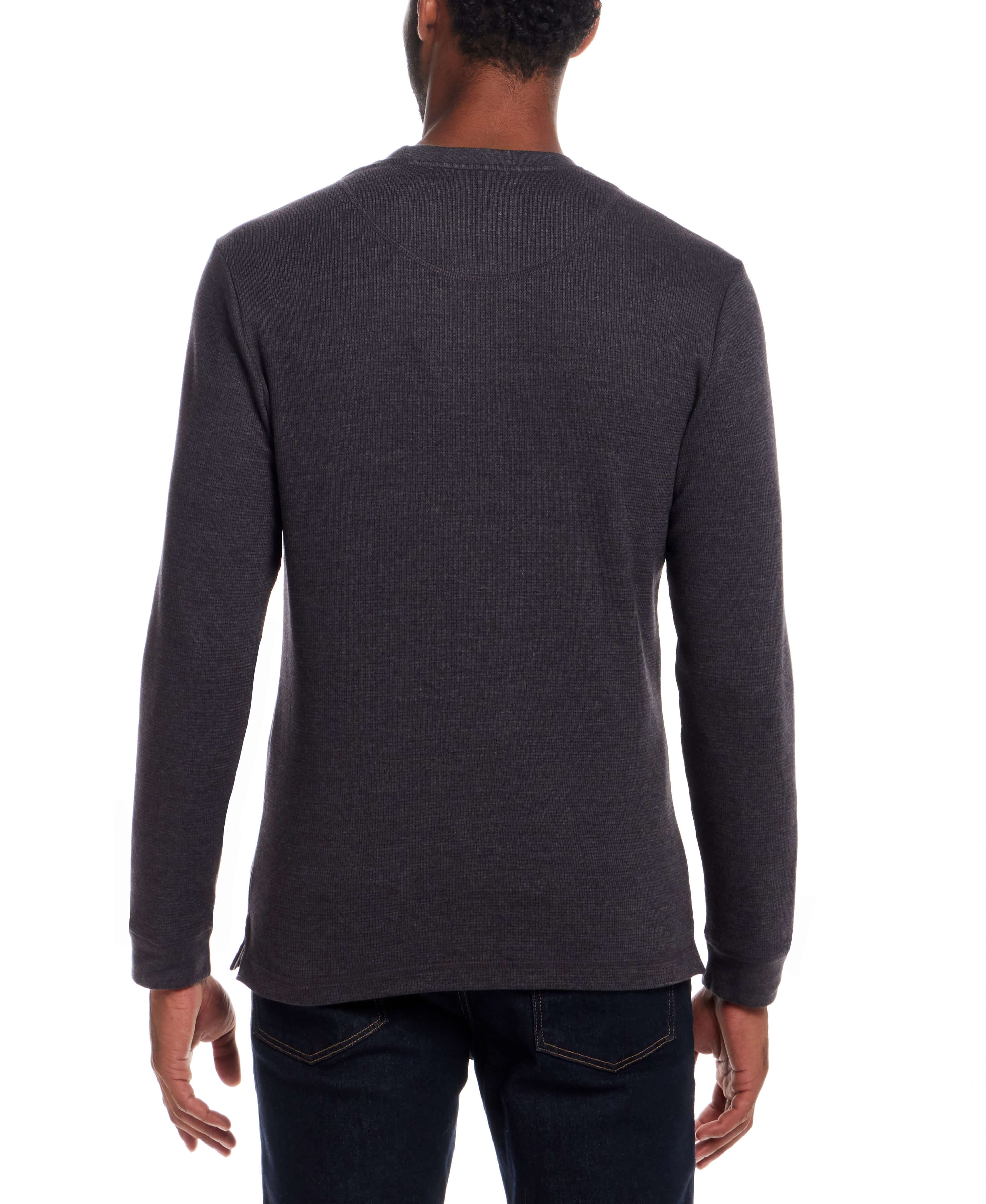 Long Sleeve Waffle Crew in Anthracite - Image 3