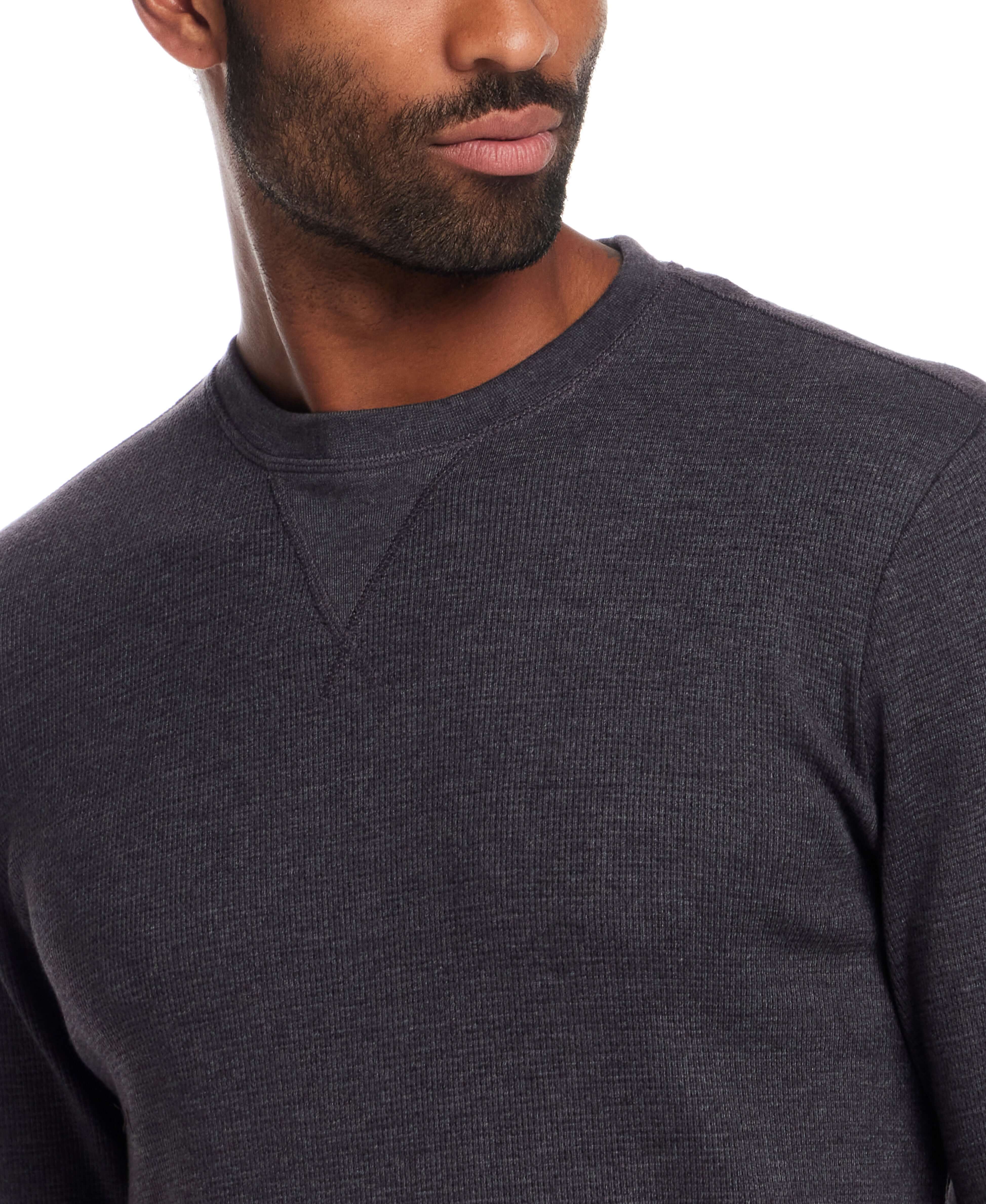 Long Sleeve Waffle Crew in Anthracite - Image 4