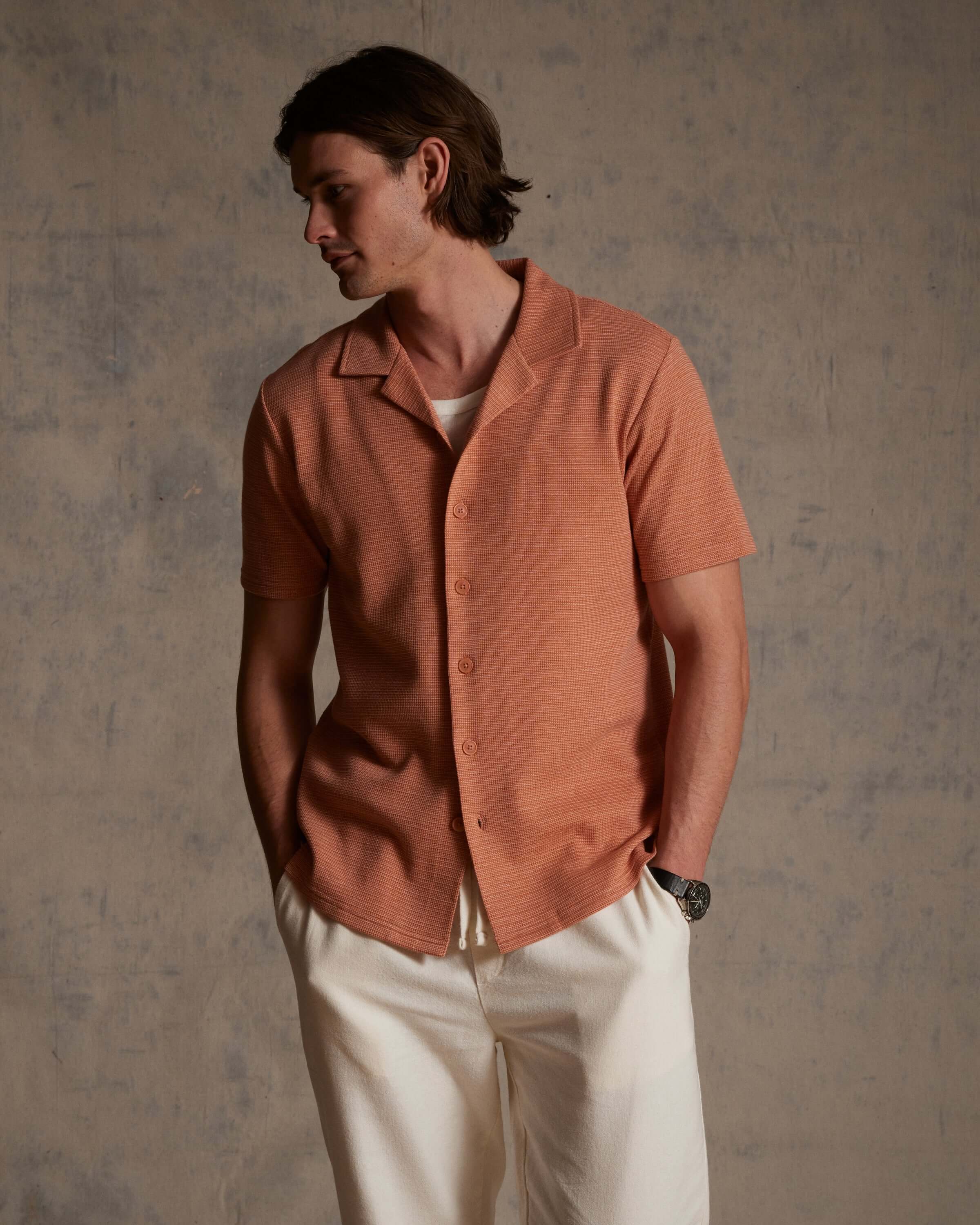 Microstripe Camp Shirt in Sunrise - Image 2