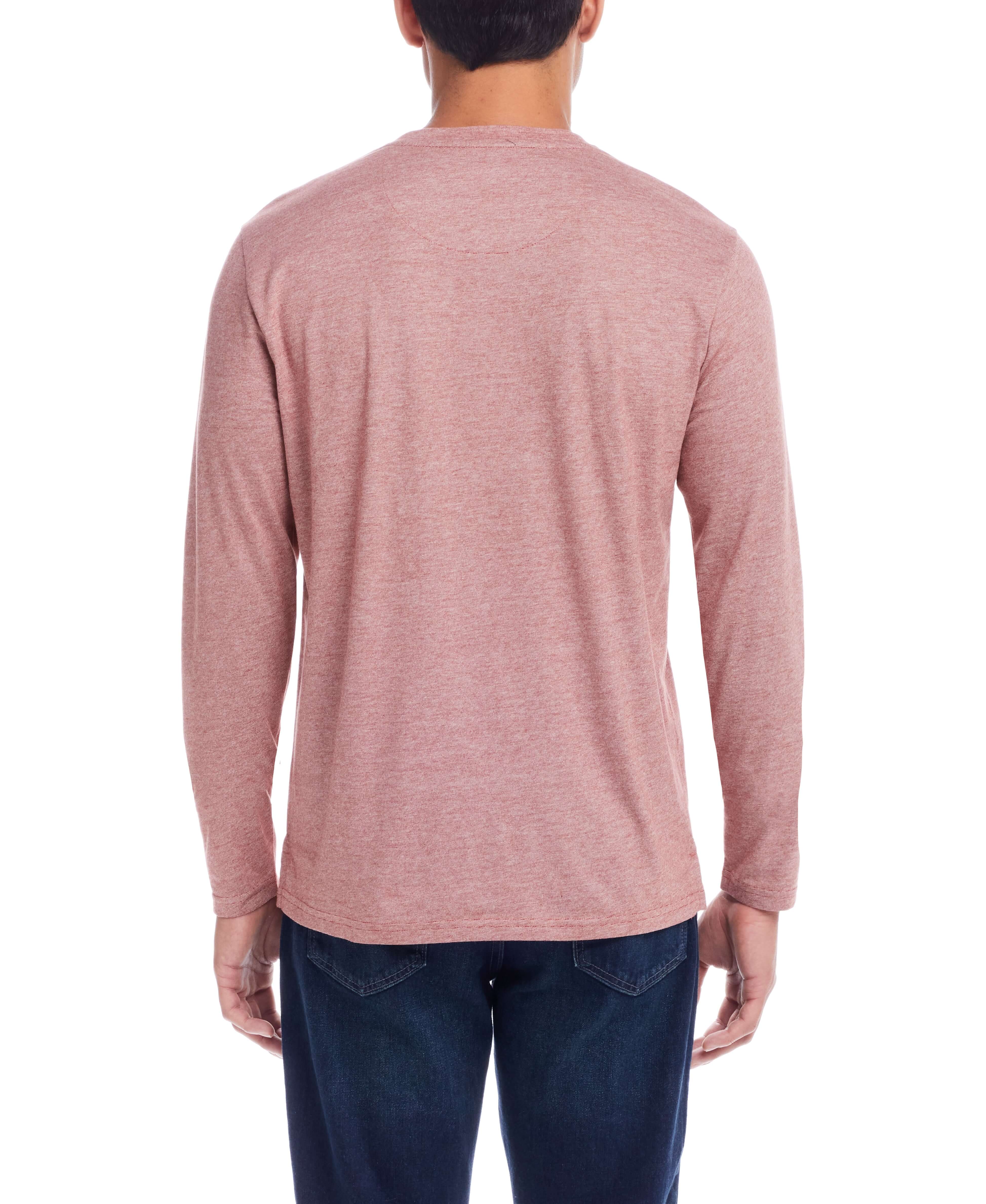 Microstripe Henley in Roasted Russet - Image 2