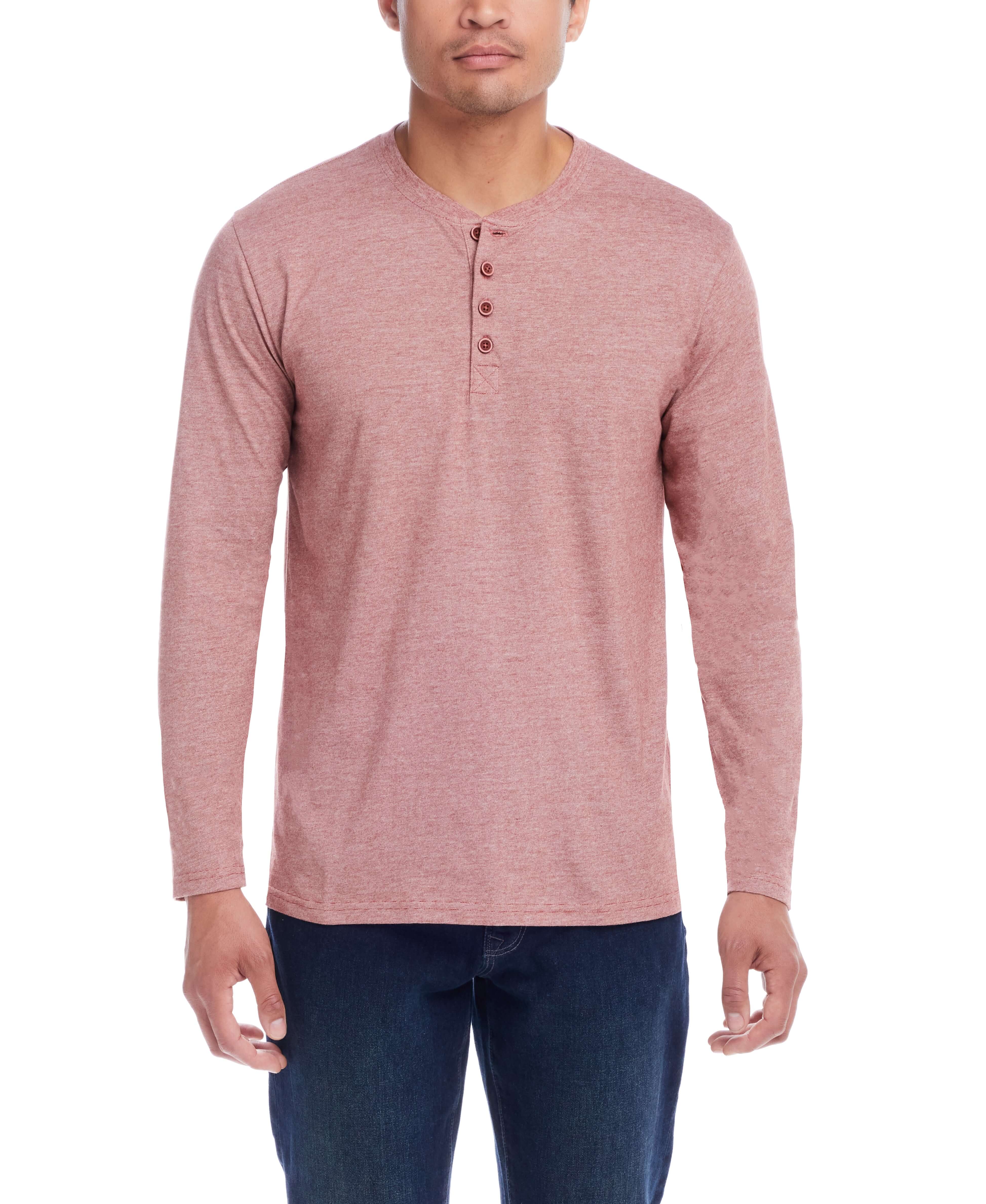 Microstripe Henley in Roasted Russet - Image 3