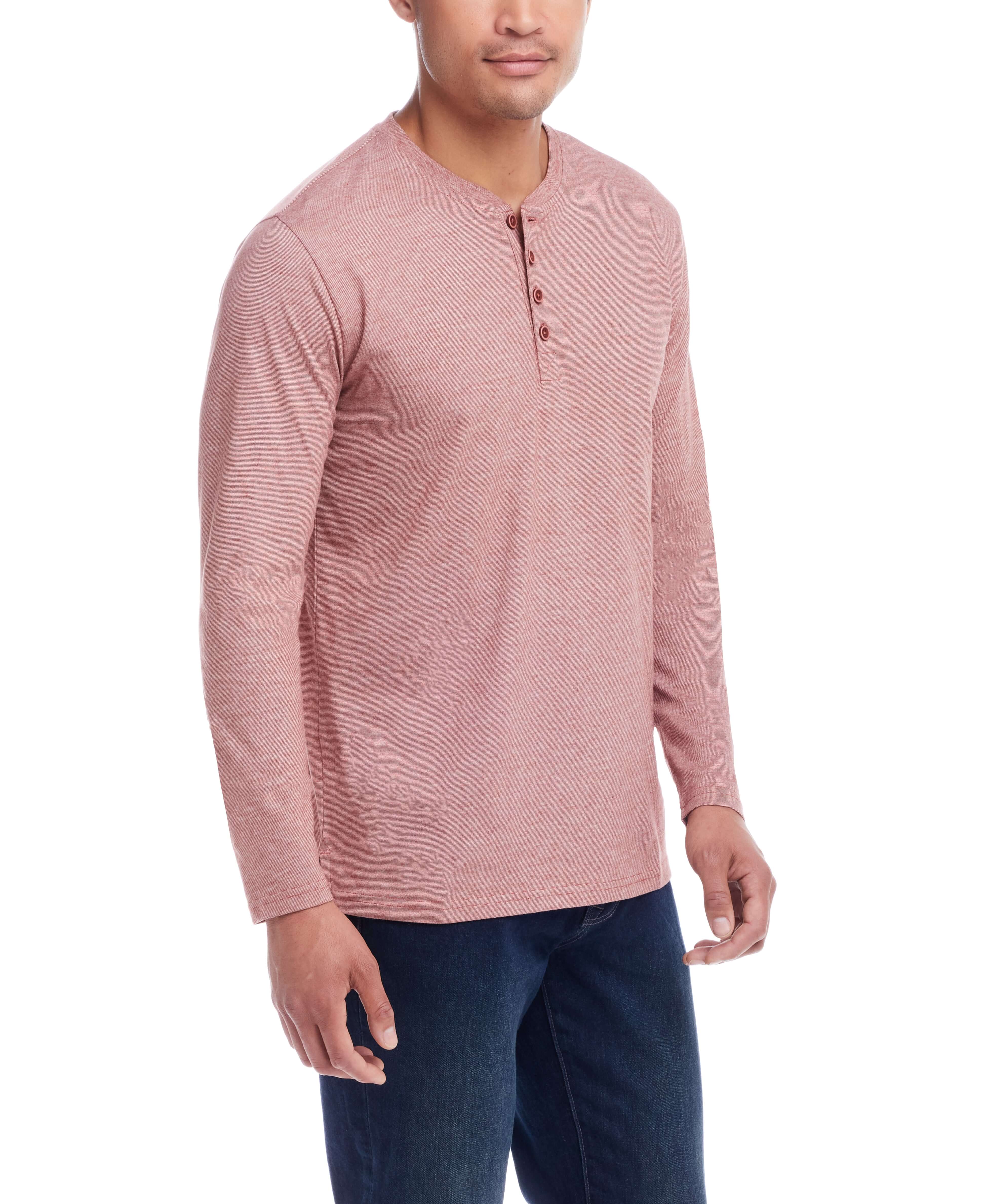 Microstripe Henley in Roasted Russet - Image 4