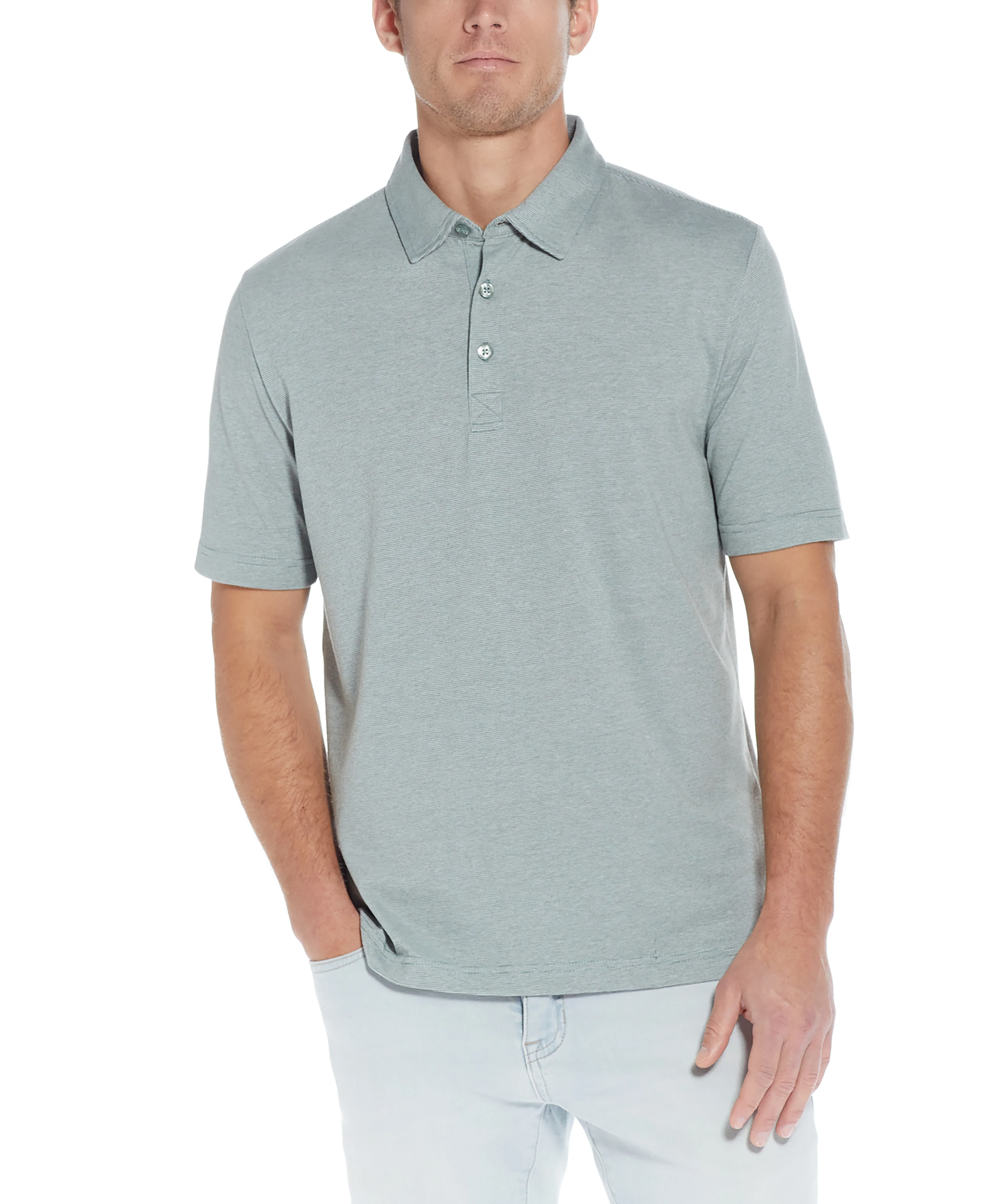 Mini Stripe Polo In Four Leaf Clover - Image 2