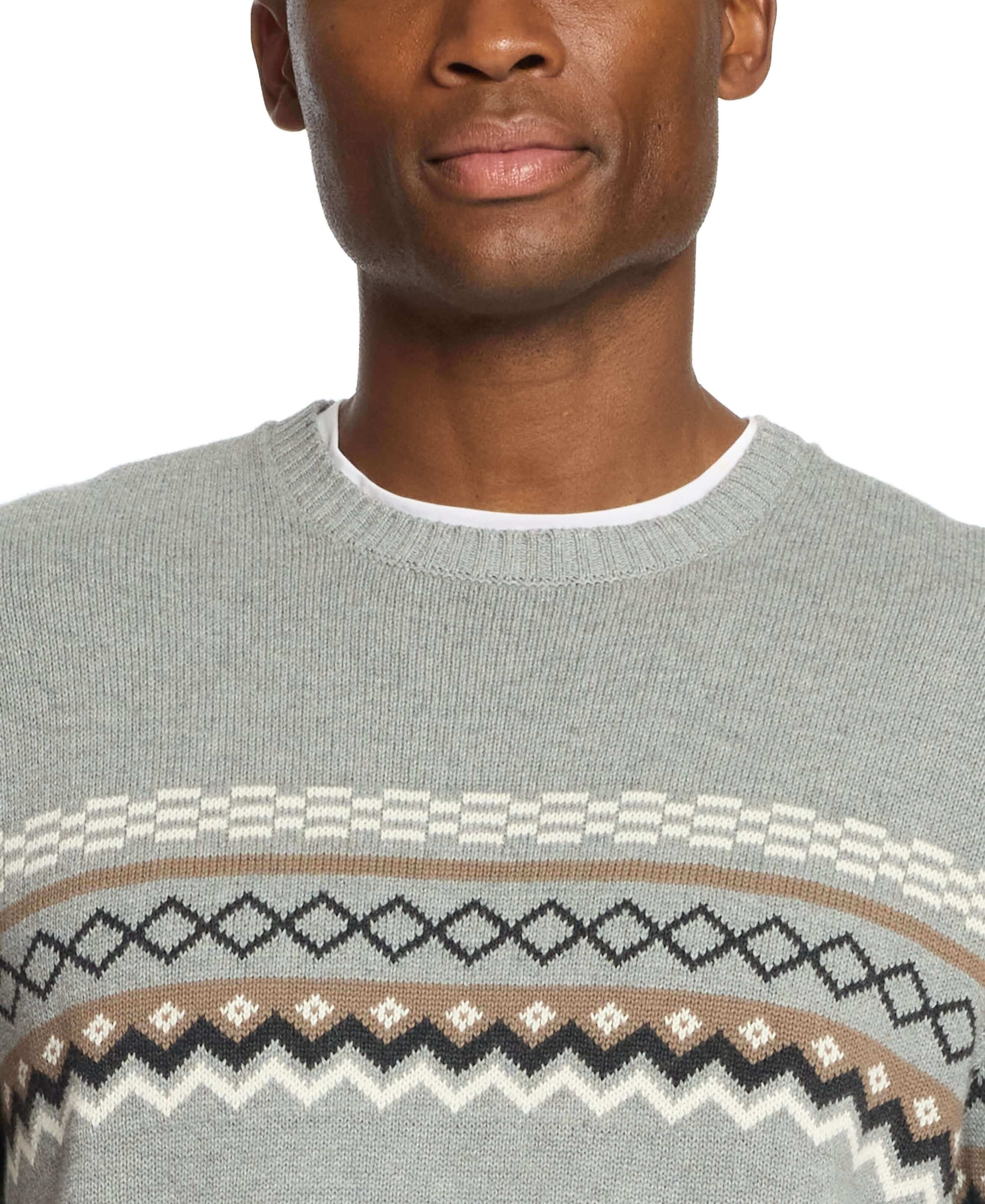 Nordic Crewneck Sweater In Pale Grey - Image 4