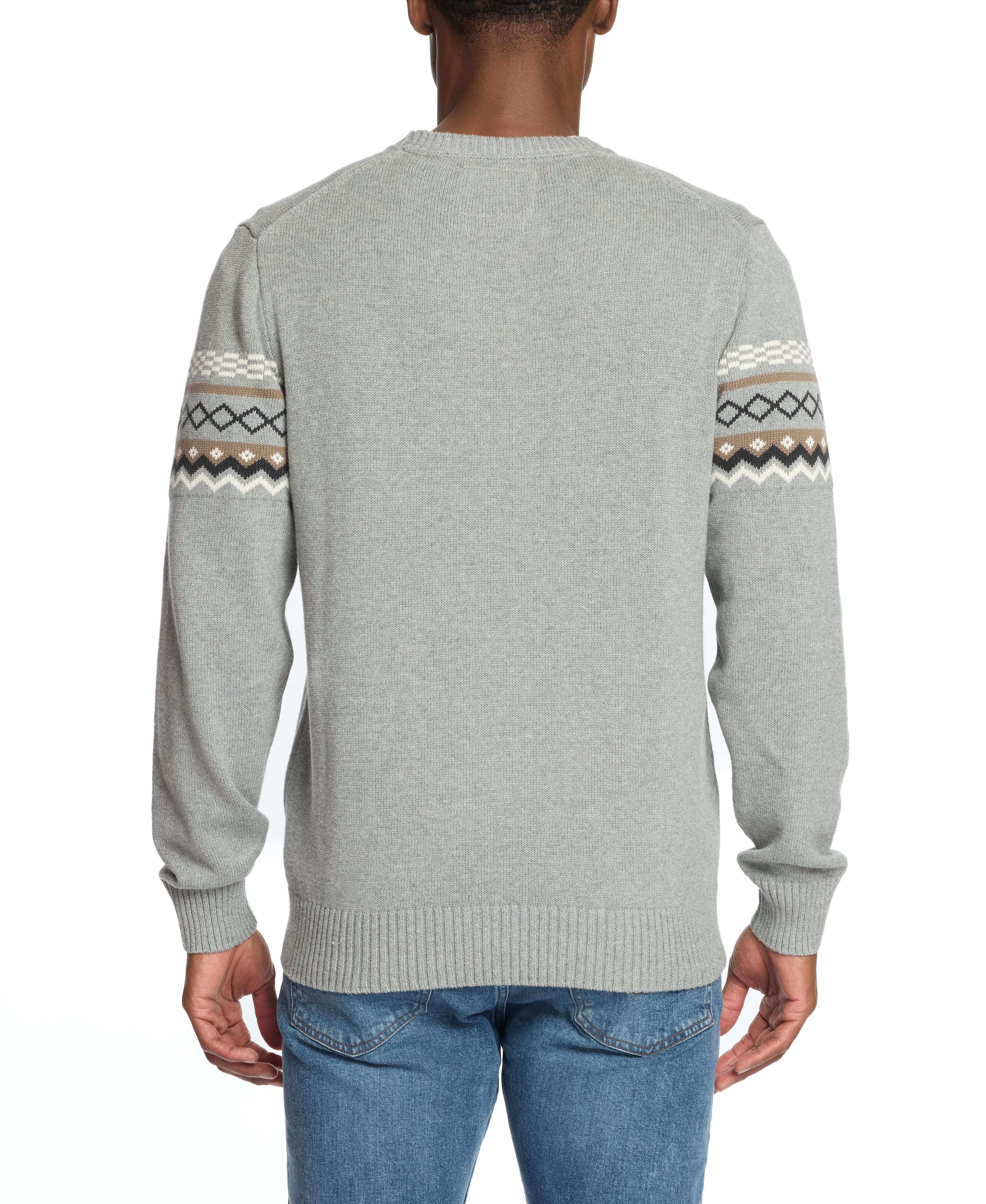 Nordic Crewneck Sweater In Pale Grey - Image 5